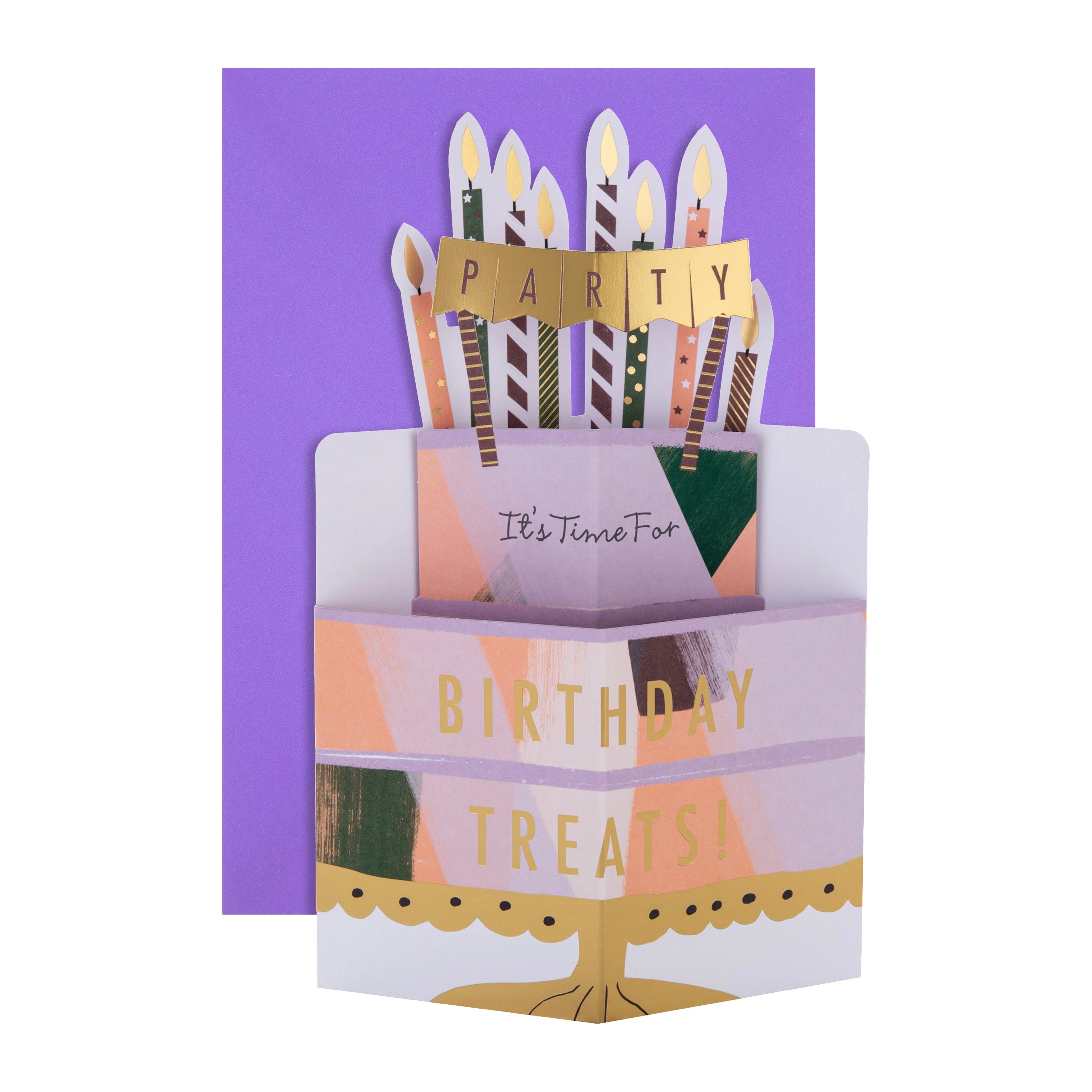 Birthday Card - 3D Pop Up Tiered Cake & Candles Design - Image 3