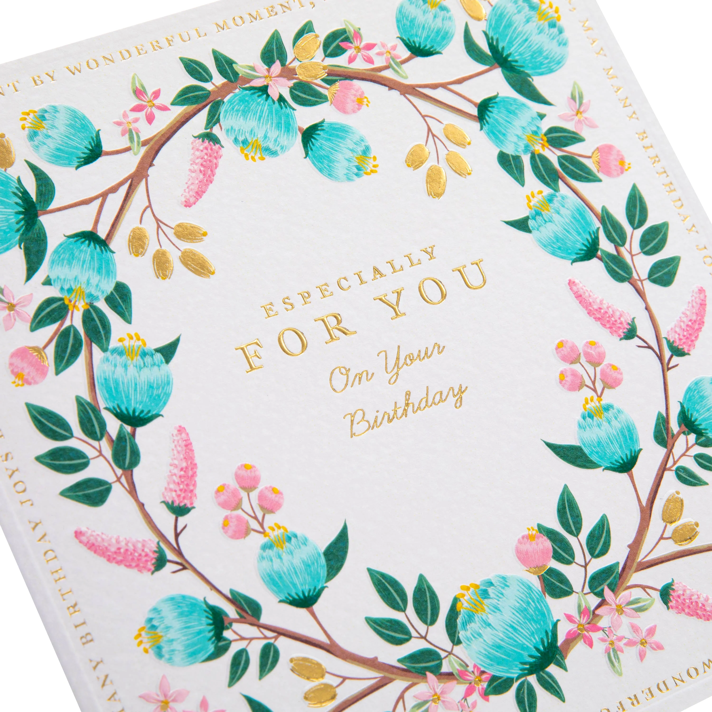 Birthday Card - Blue Flower Border Design - Image 5