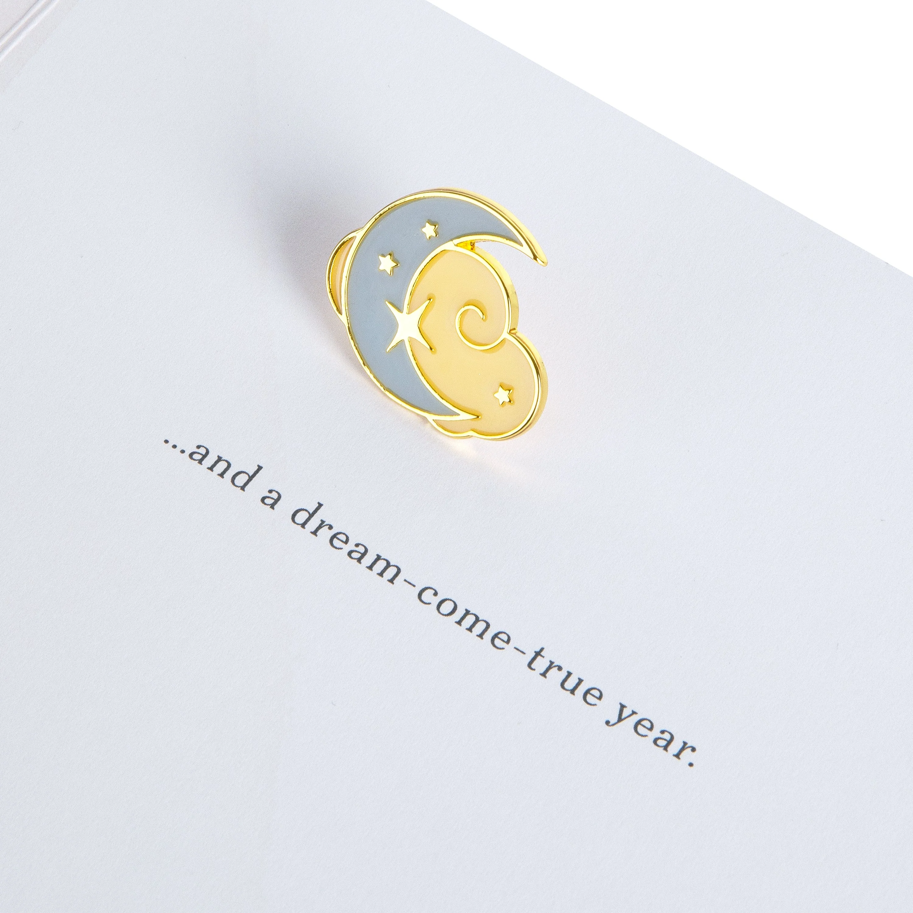 Birthday Card - Clouds & Stars with Keepsake Pin Badge - Image 3