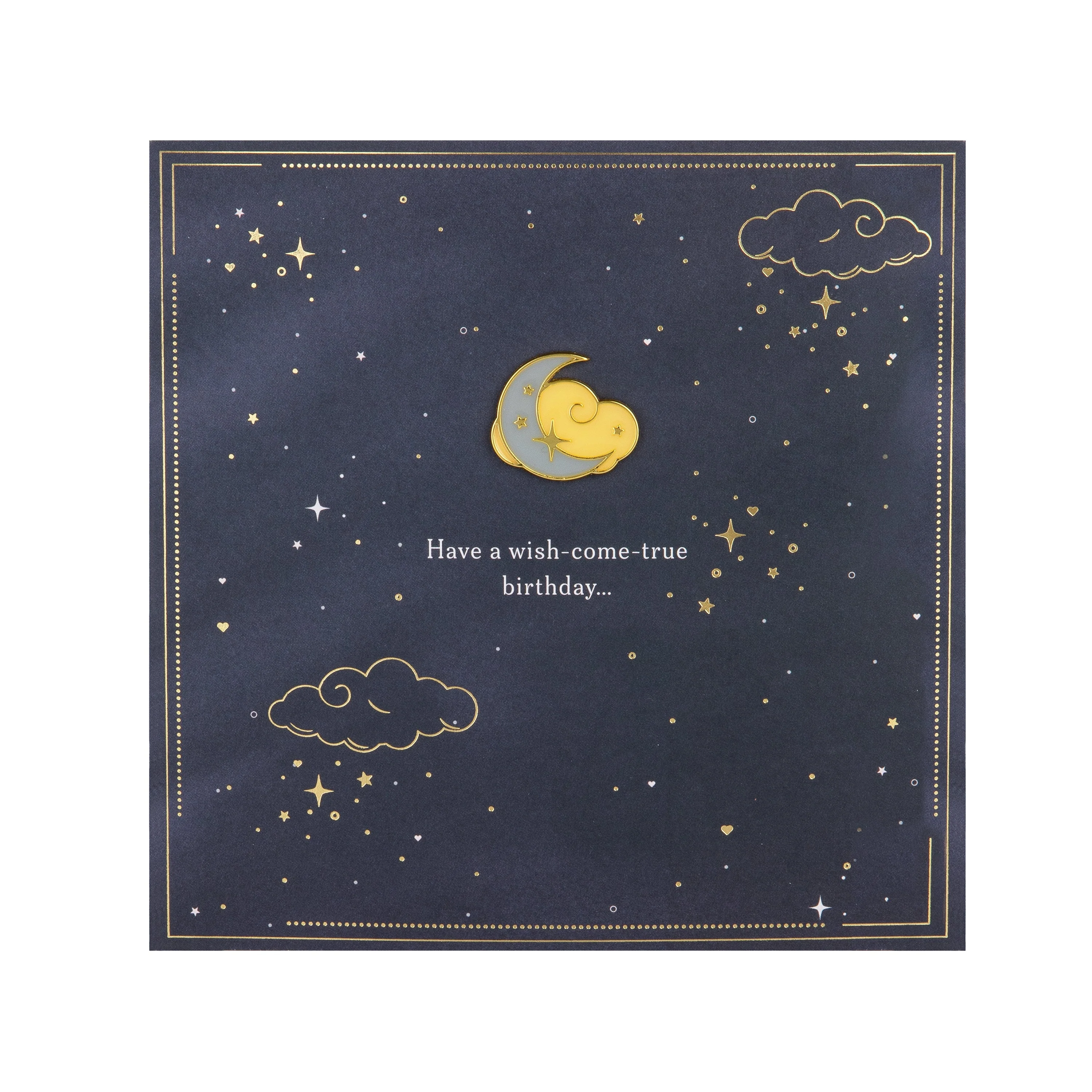 Birthday Card - Clouds & Stars with Keepsake Pin Badge - Image 4