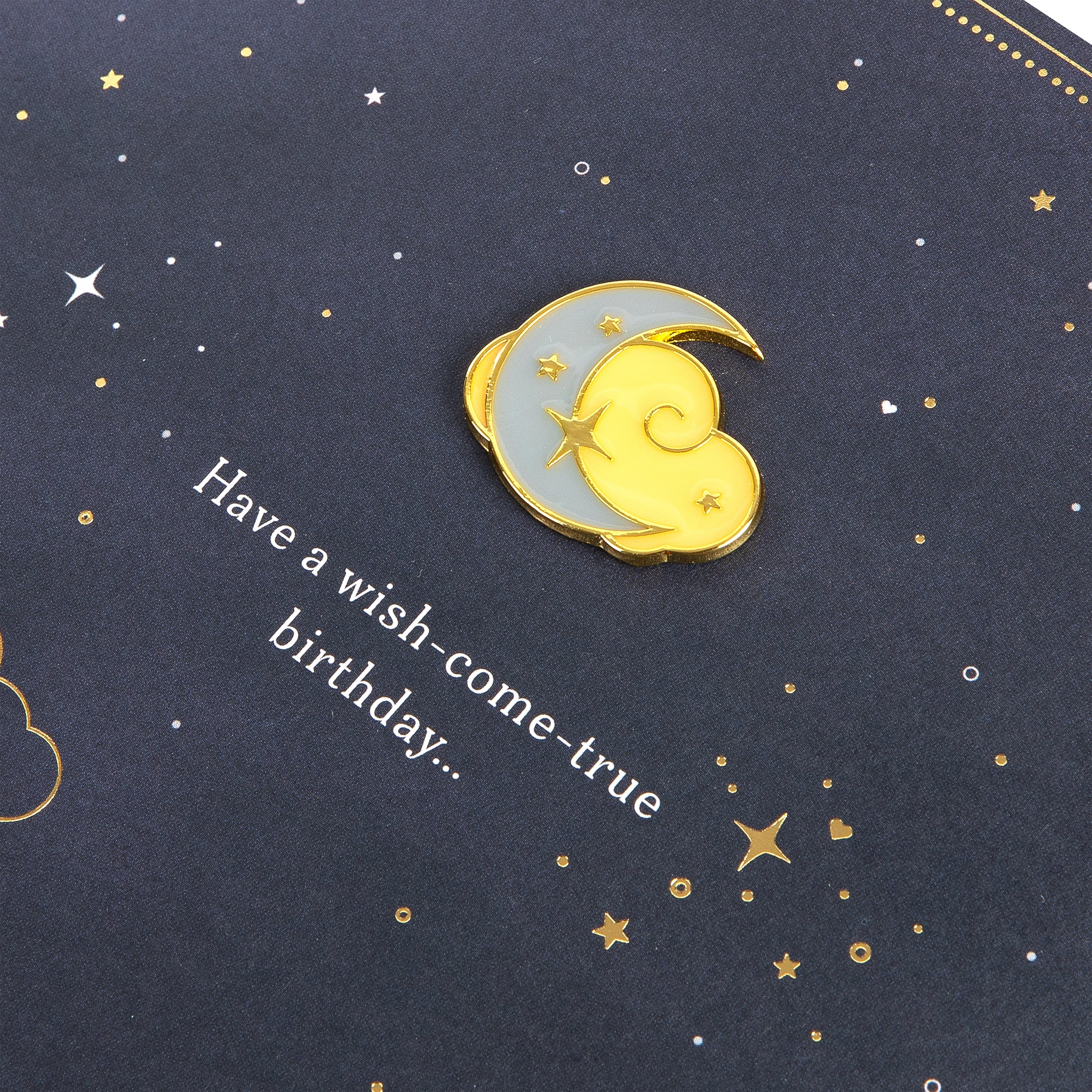 Birthday Card - Clouds & Stars with Keepsake Pin Badge - Image 5