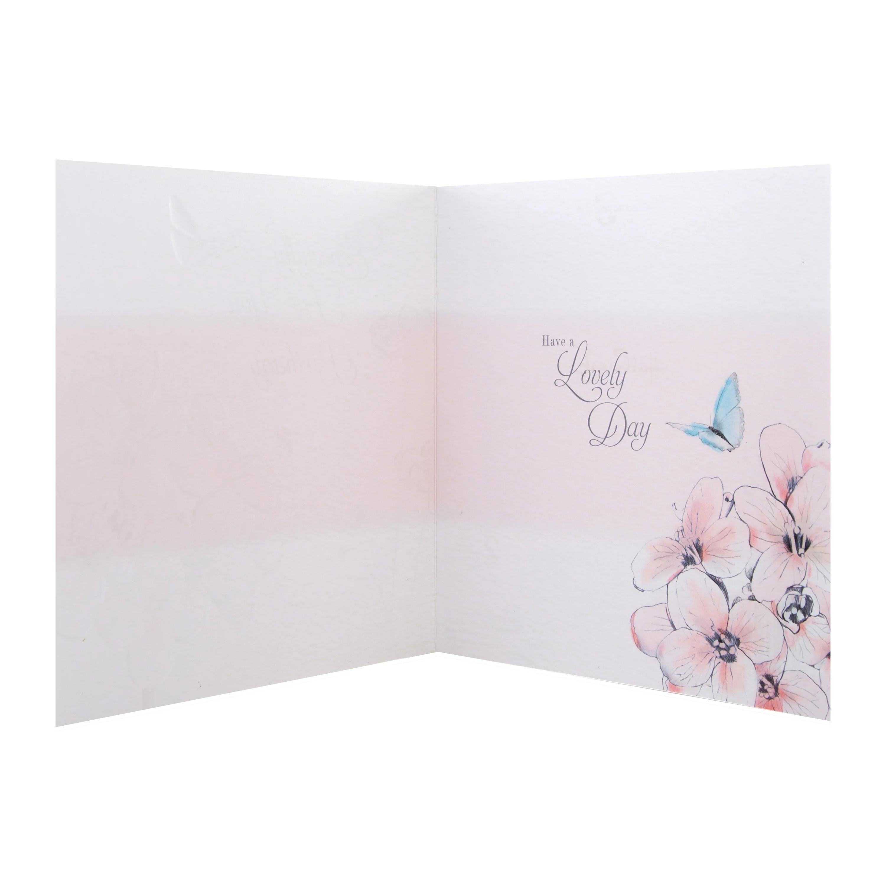 Birthday Card - Floral Blue Butterfly Design - Image 2