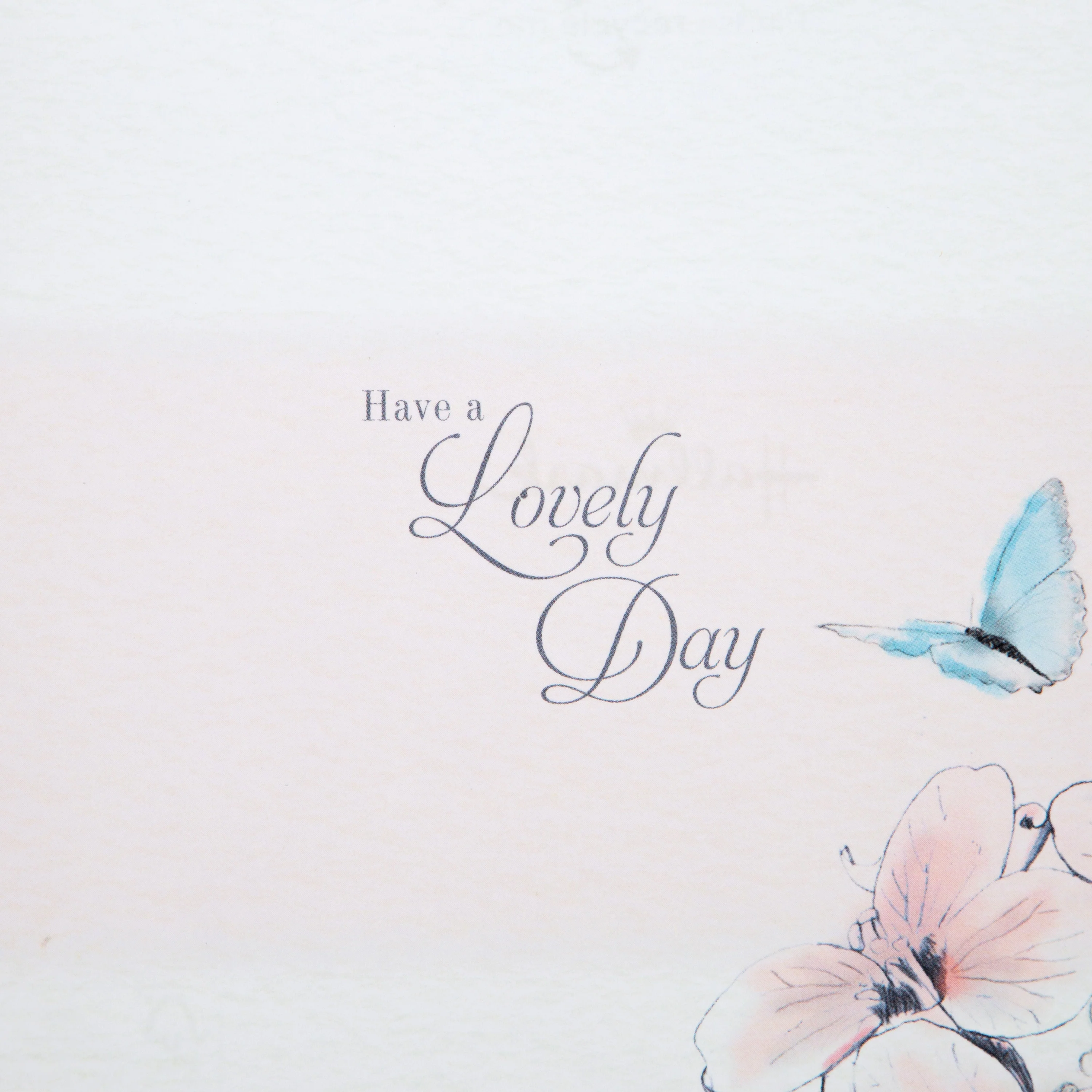 Birthday Card - Floral Blue Butterfly Design - Image 3