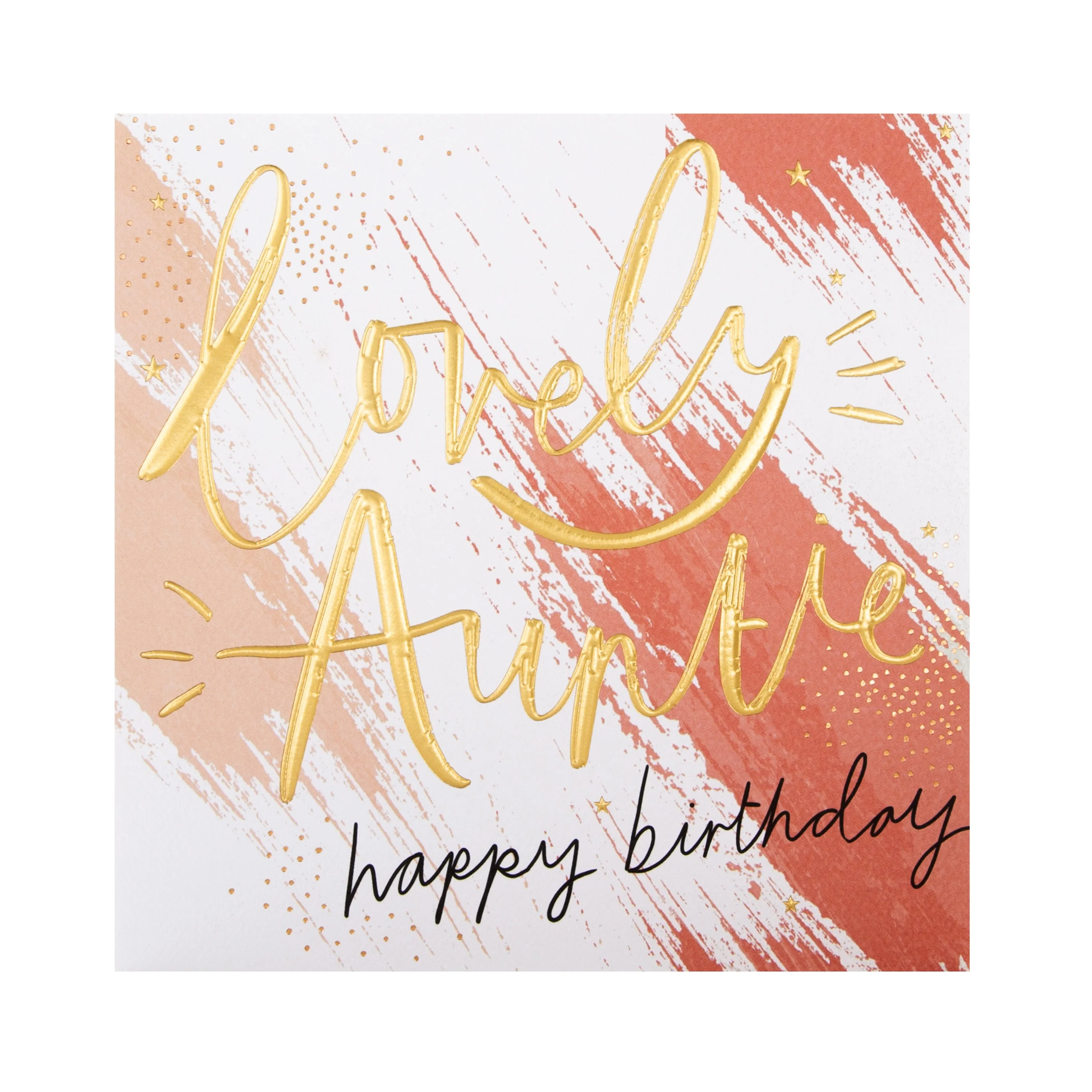 Birthday Card for Auntie - Contemporary Embossed Text Design - Image 3