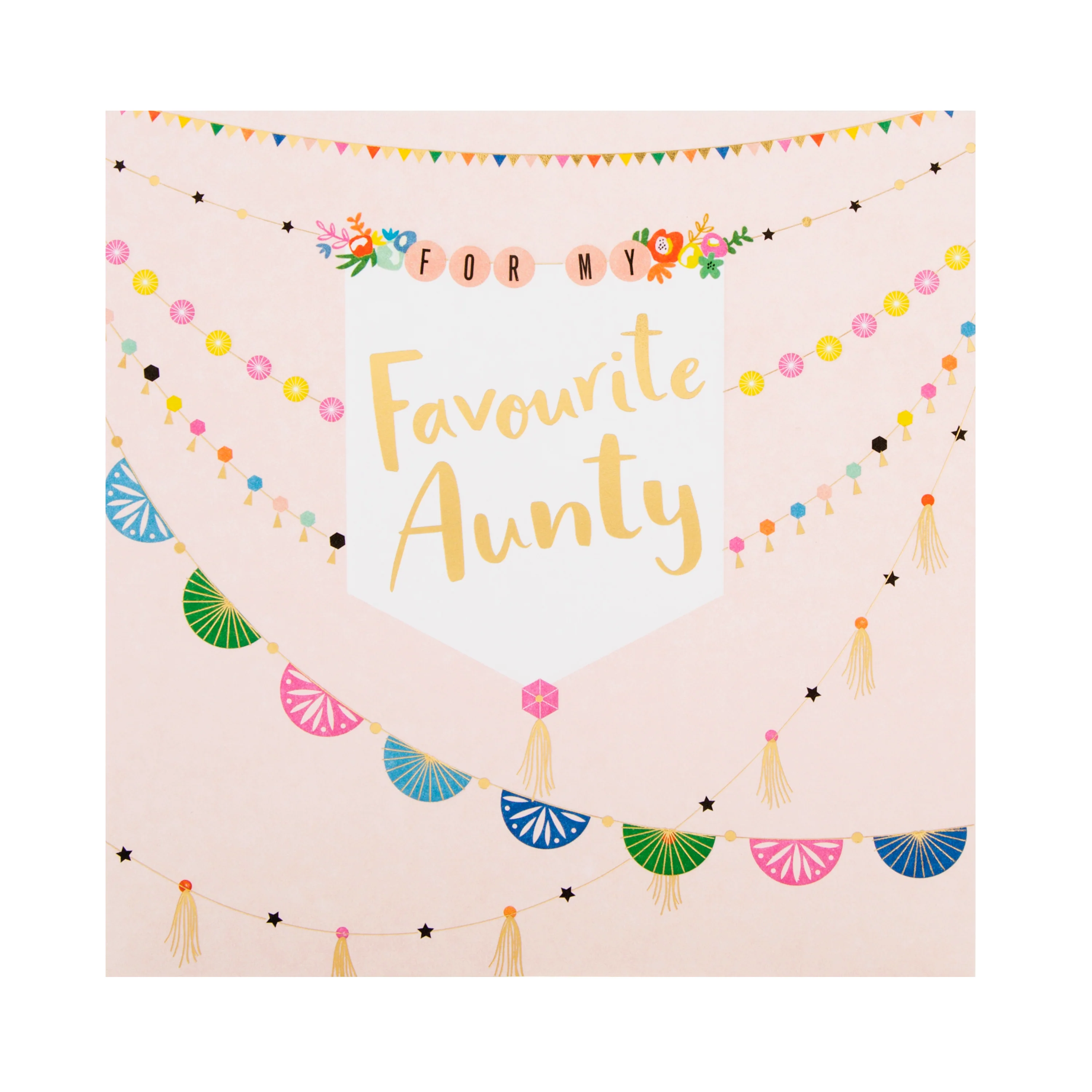 Birthday Card for Aunty - Embossed, Foil Embellished Contemporary Design - Image 3