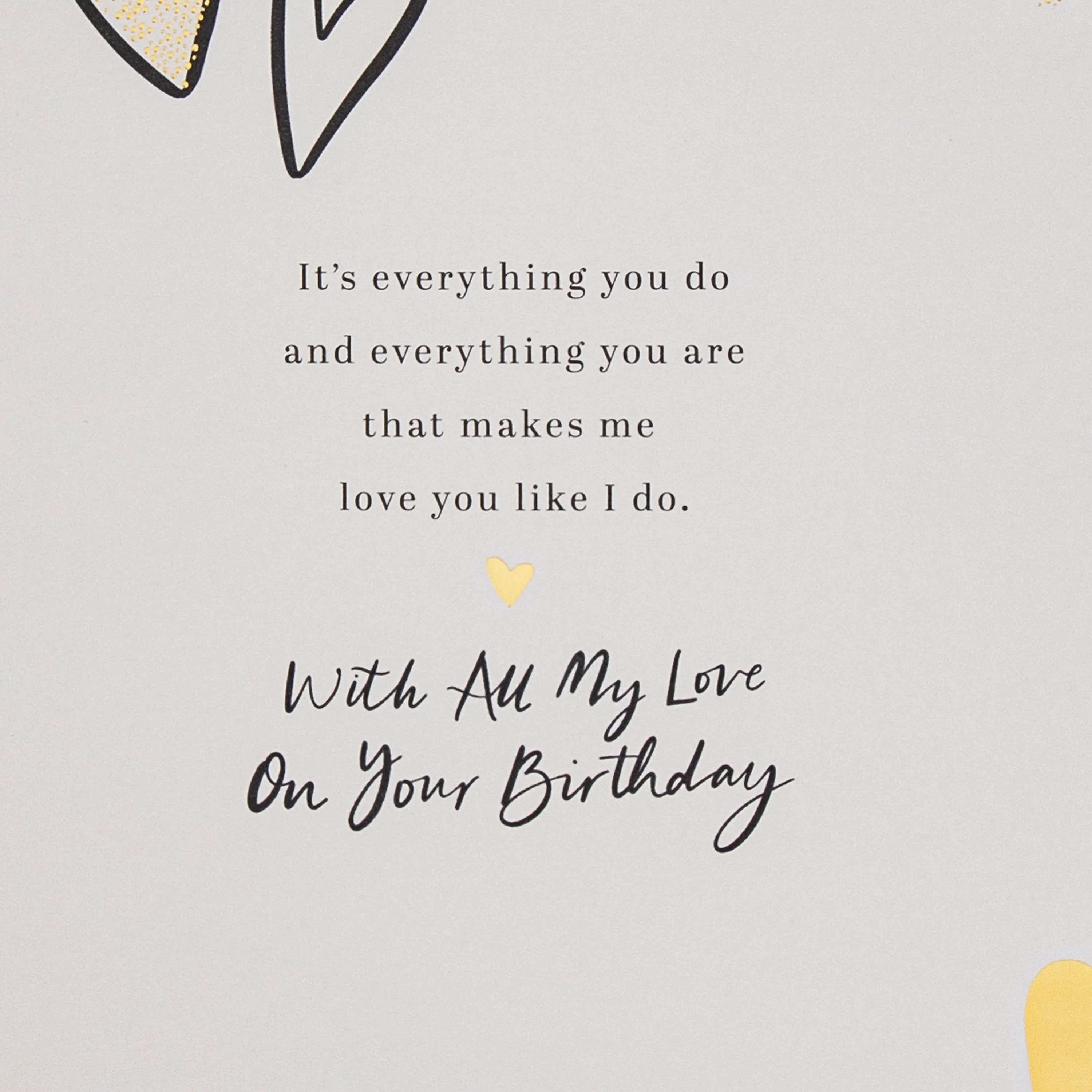 Birthday Card for Boyfriend - Gold Foil Hearts Design & Heartfelt Verse - Image 6