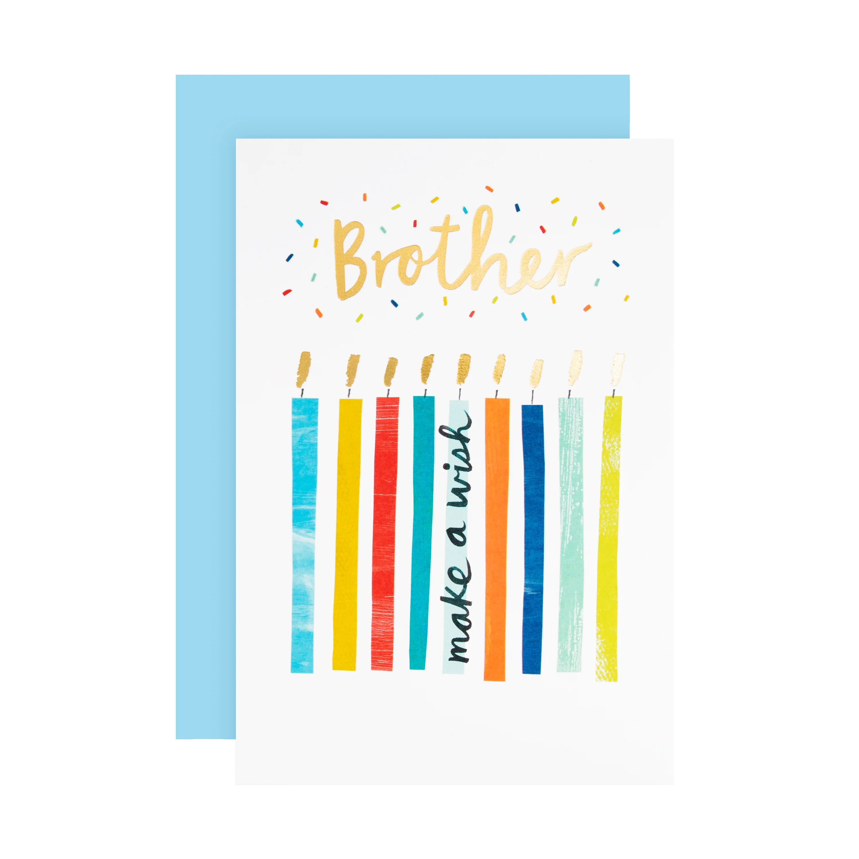 Birthday Card for Brother - Colourful Contemporary Candle Design