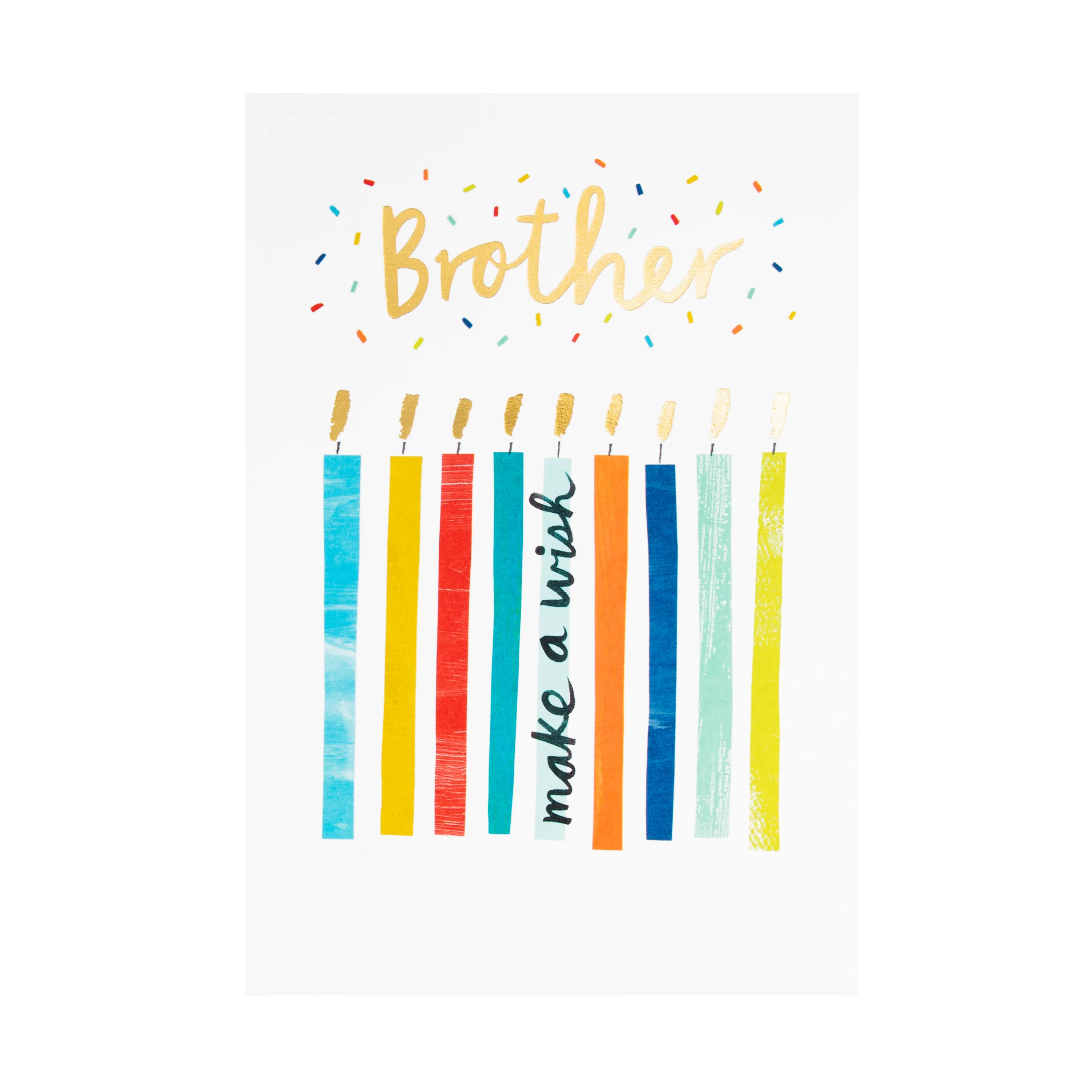 Birthday Card for Brother - Colourful Contemporary Candle Design - Image 3