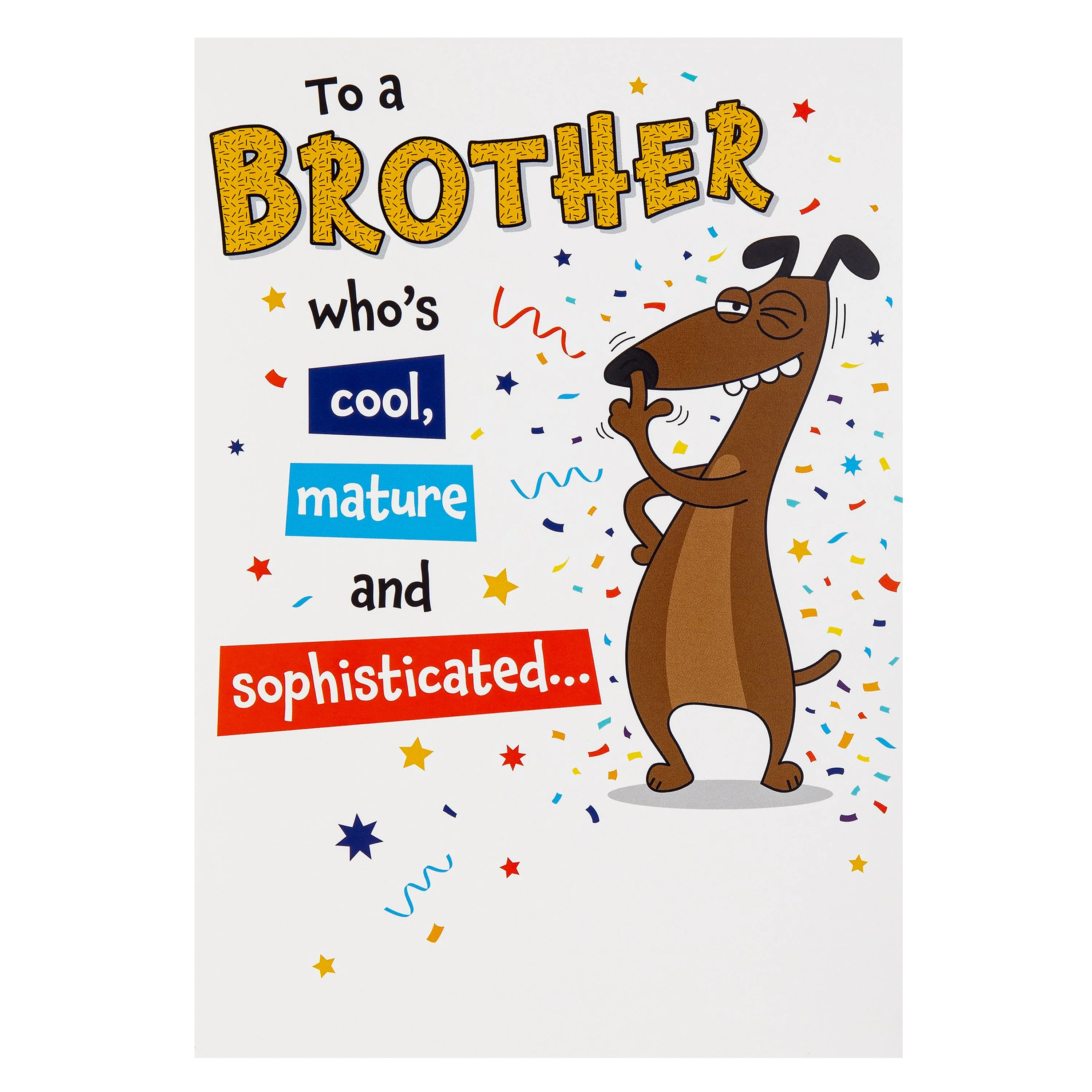 Birthday Card for Brother - Funny Pop-Up Party Dog Design - Image 4