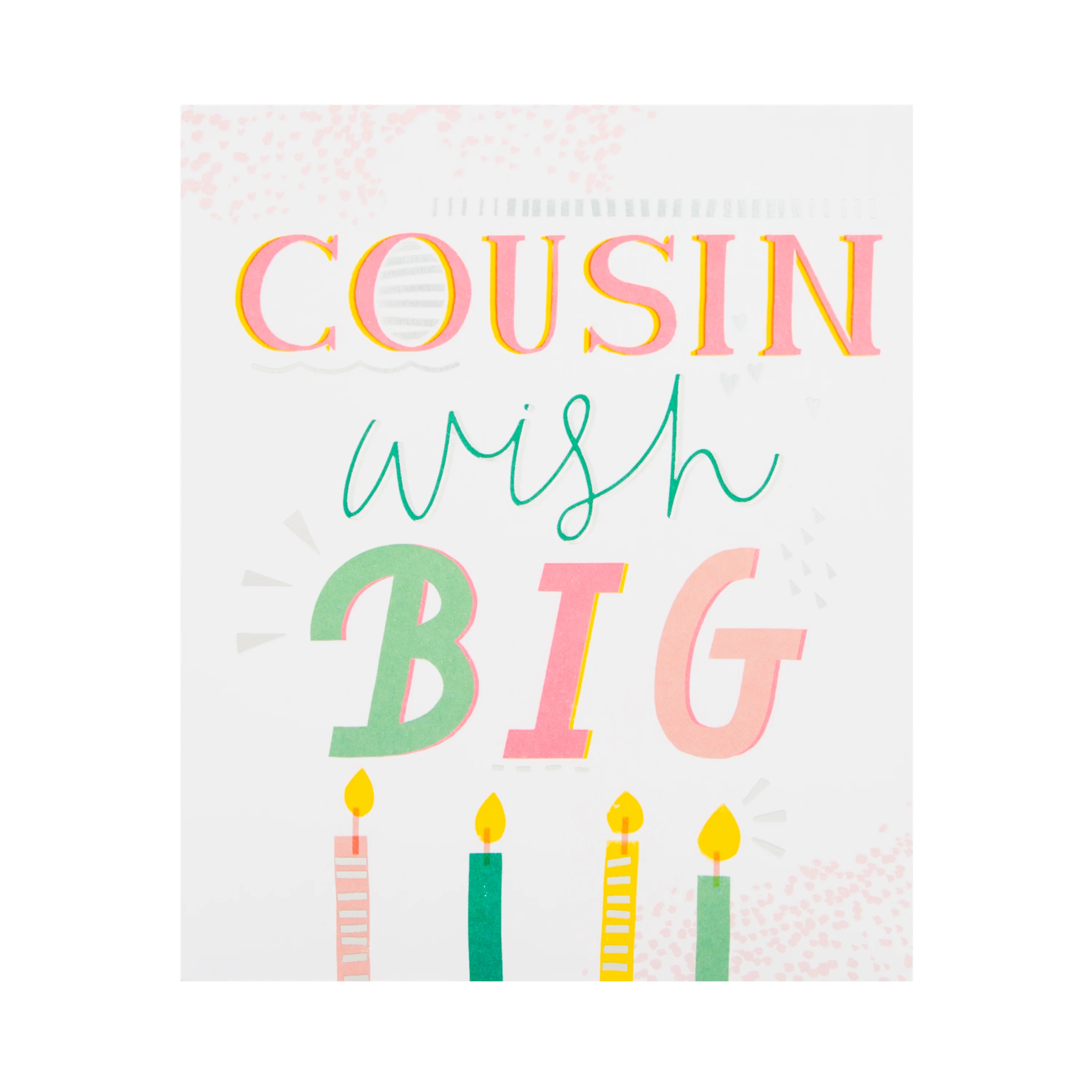 Birthday Card for Cousin - Contemporary Embossed Text Design - Image 3