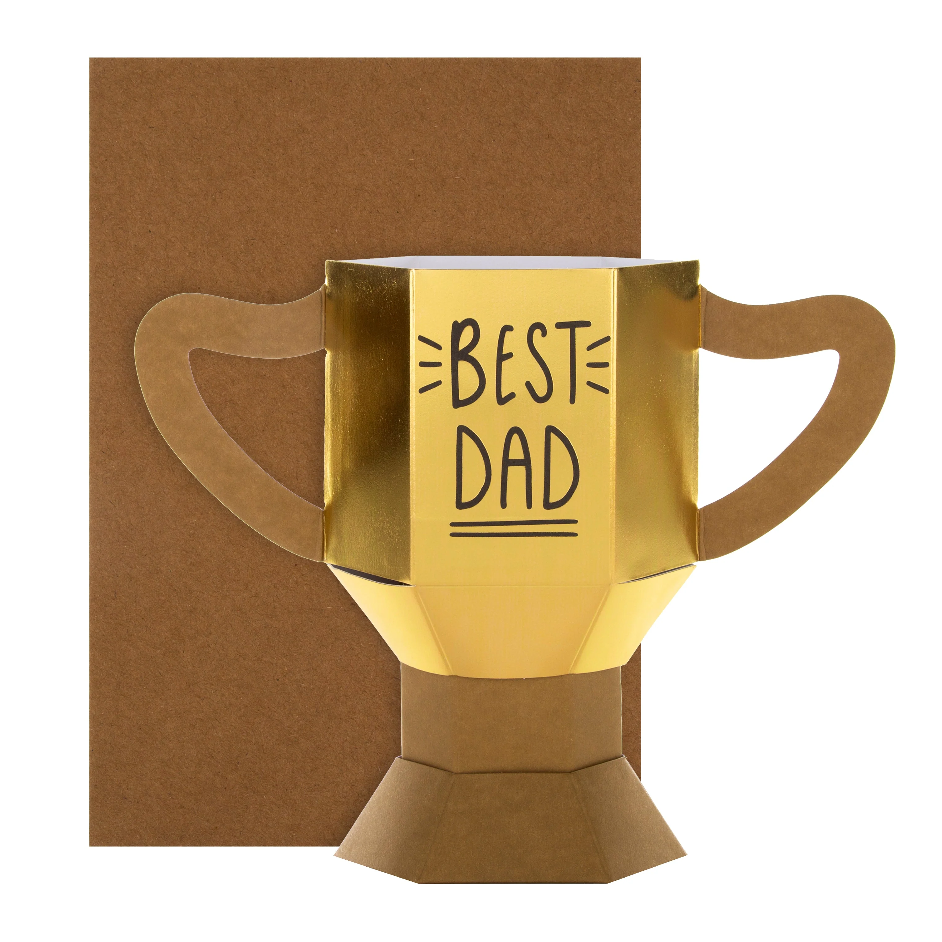 Birthday Card for Dad - 3D 'Best Dad' Trophy Design