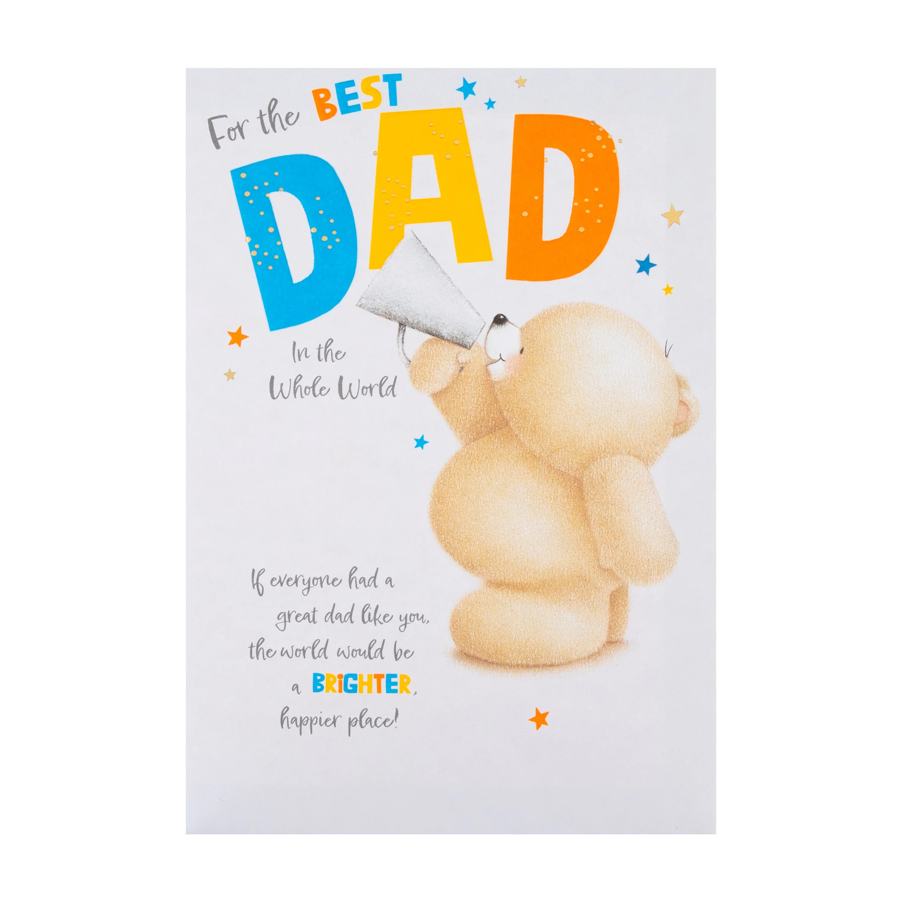 Birthday Card for Dad - Forever Friends Bear with Megaphone Design - Image 5
