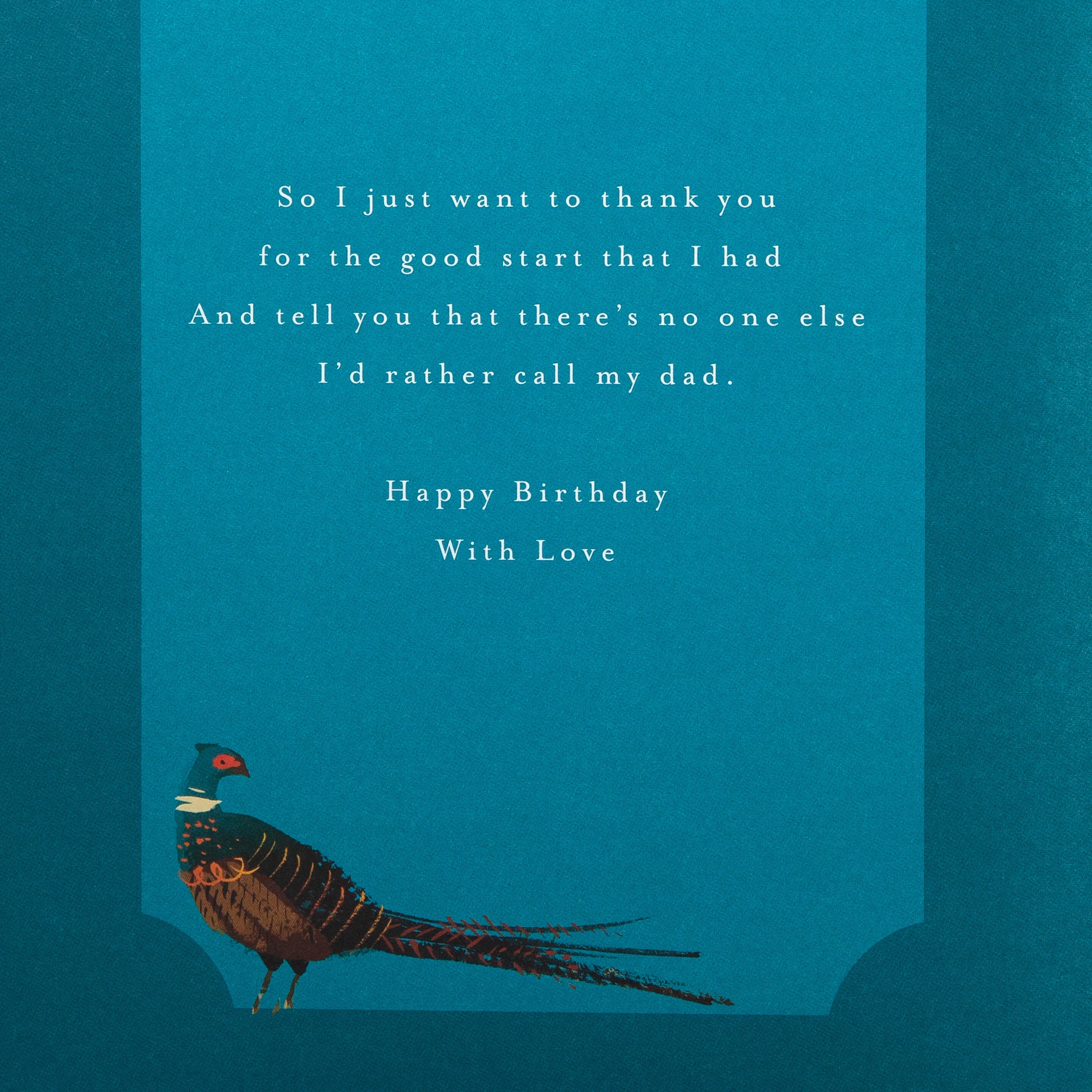 Birthday Card for Dad - Green Traditional Floral Design with Heartfelt Verse - Image 4