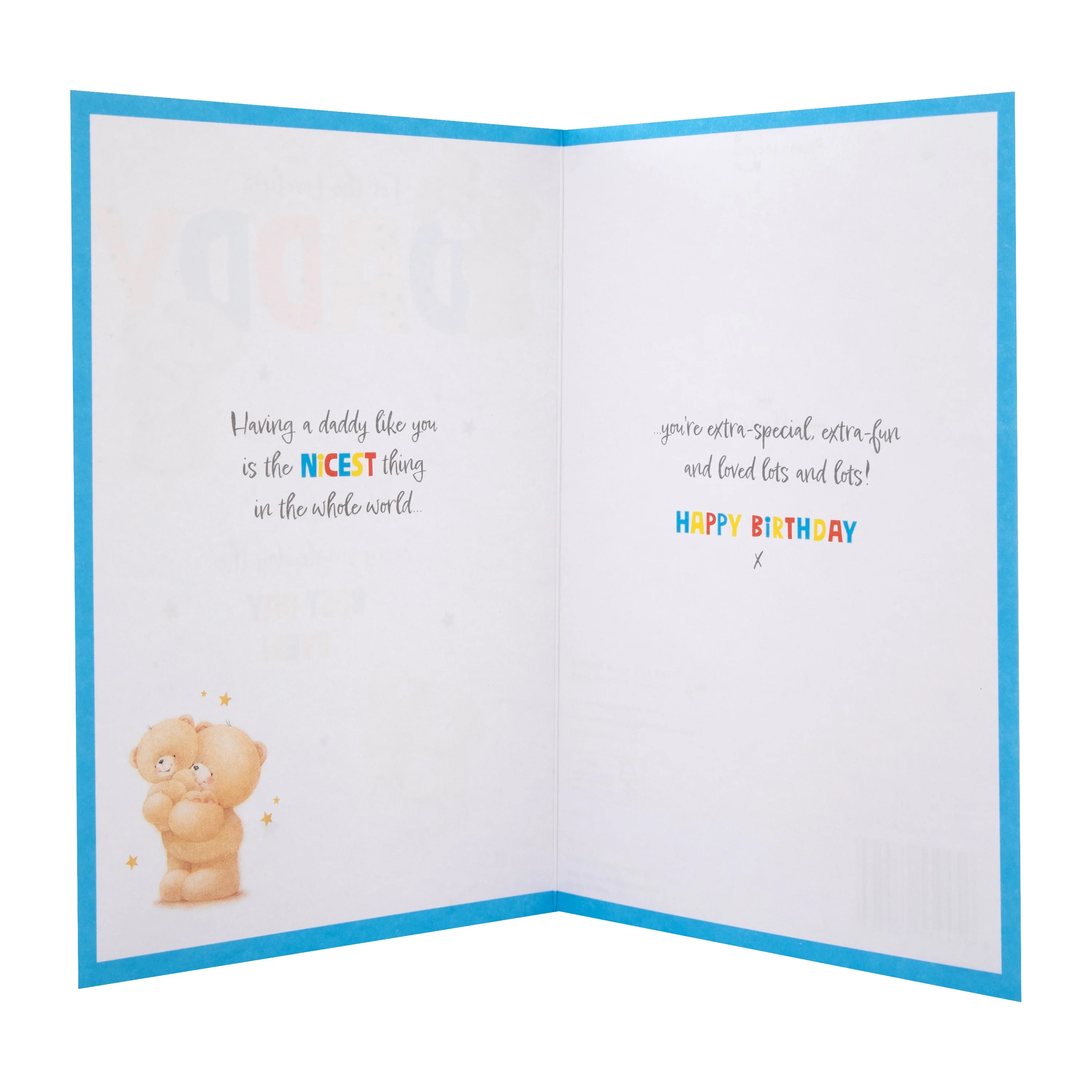 Birthday Card for Daddy - Forever Friends Bears & Stars Design - Image 2
