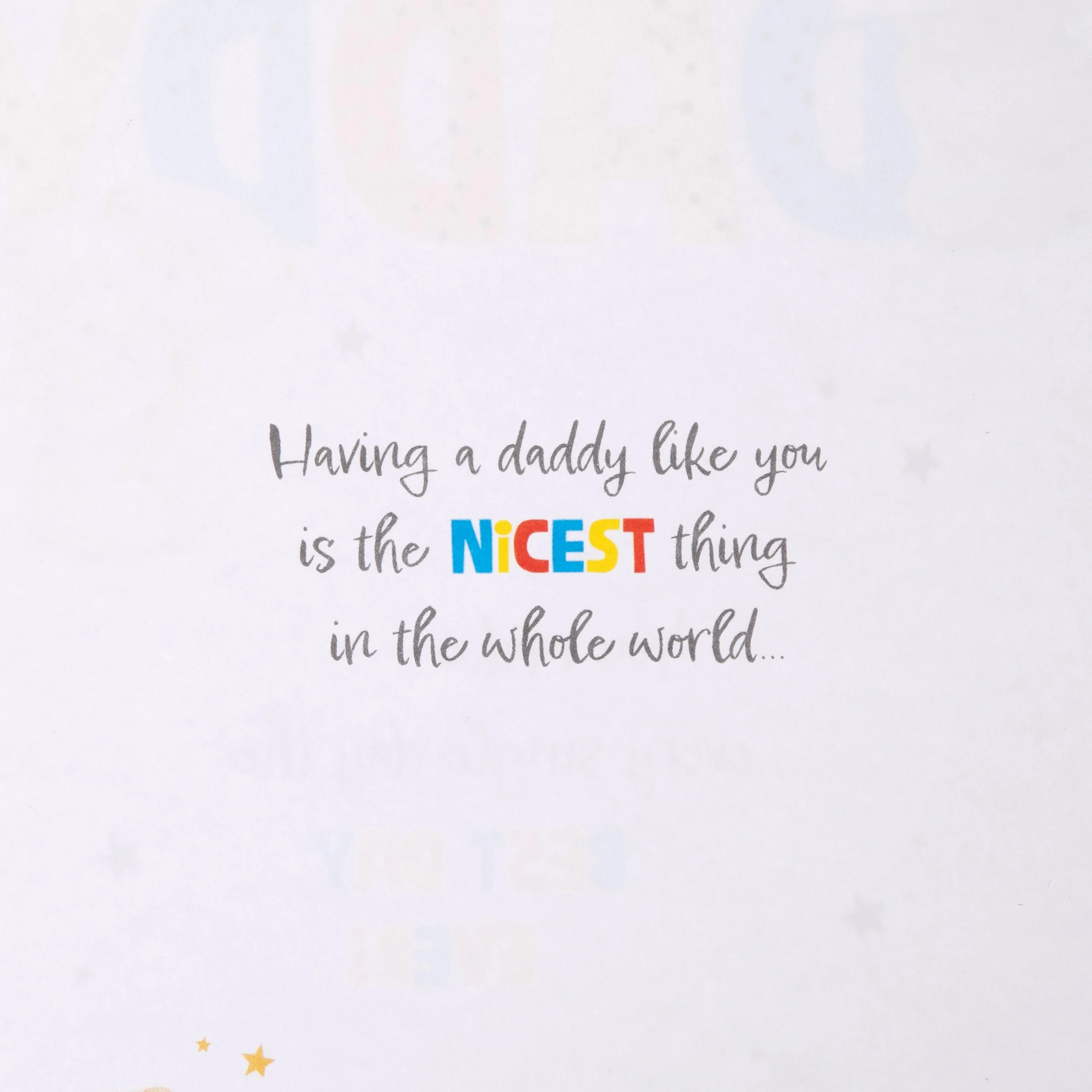 Birthday Card for Daddy - Forever Friends Bears & Stars Design - Image 3