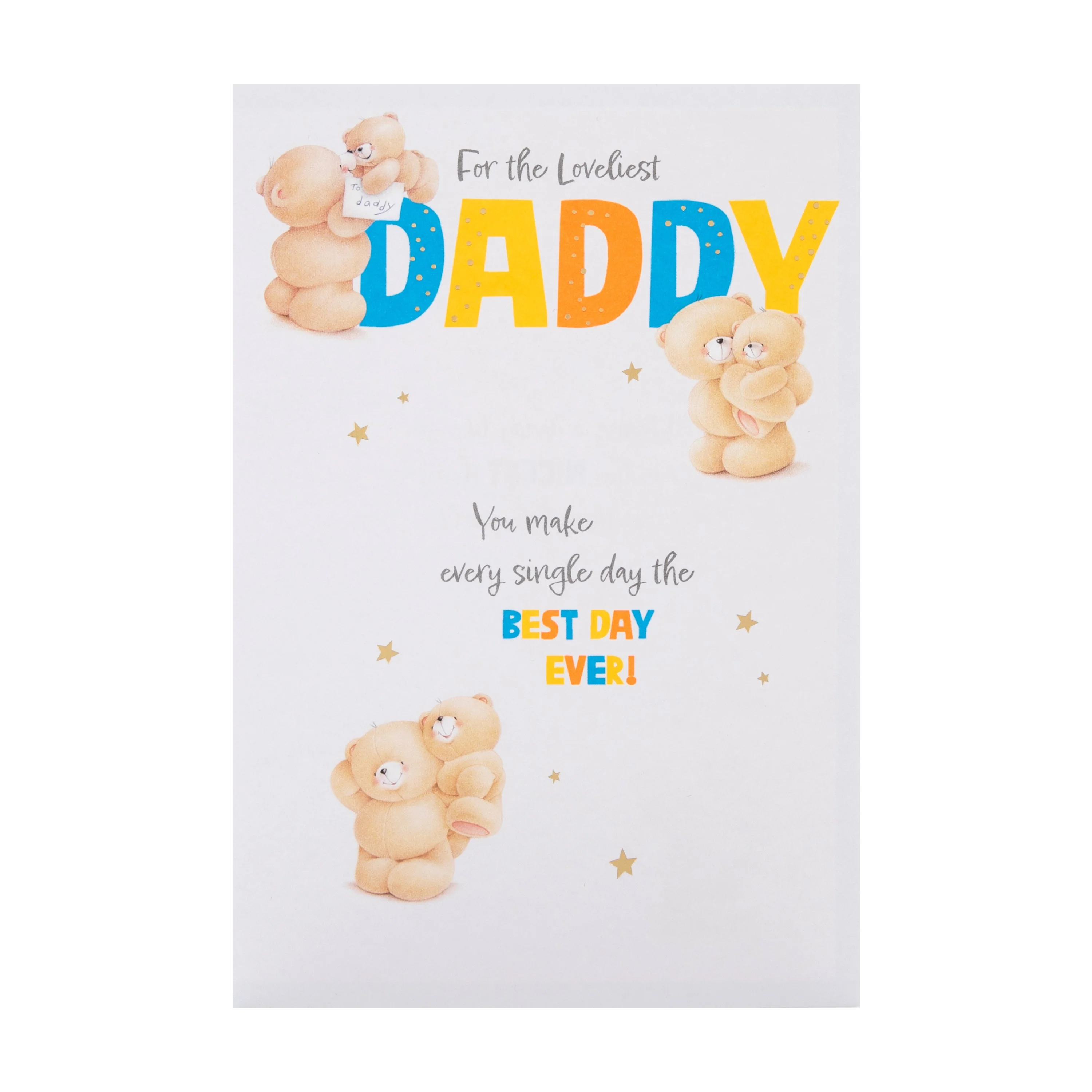 Birthday Card for Daddy - Forever Friends Bears & Stars Design - Image 5