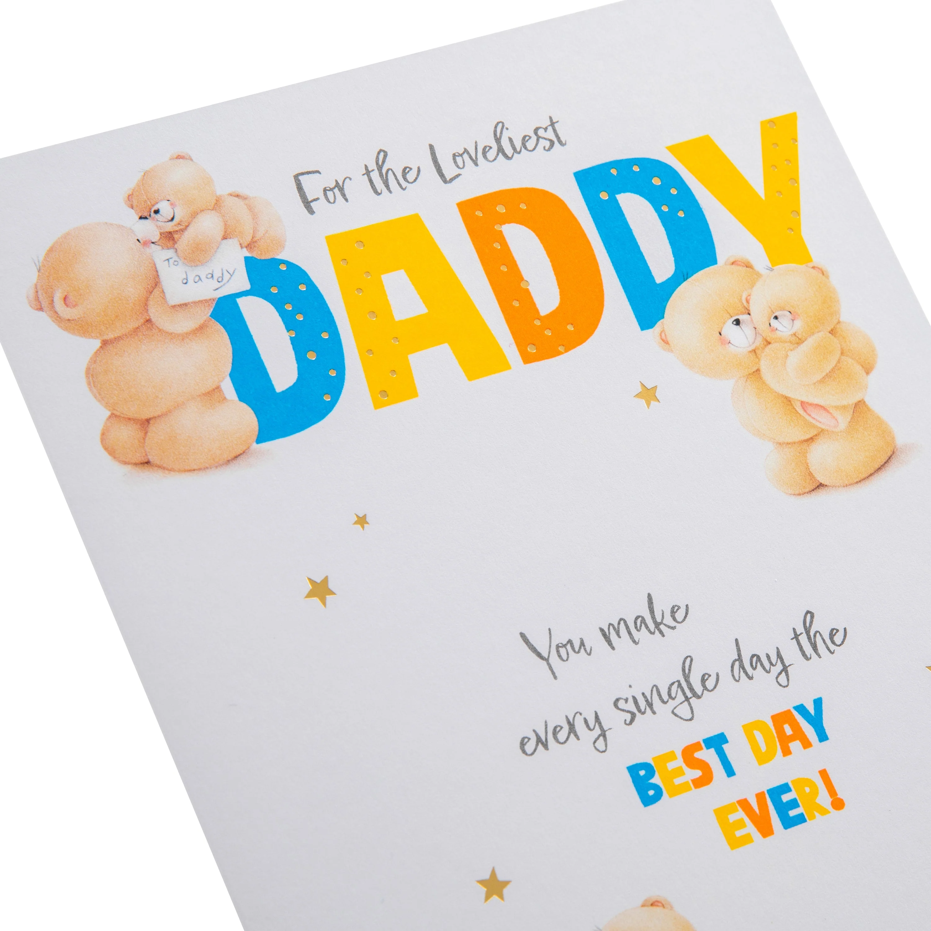 Birthday Card for Daddy - Forever Friends Bears & Stars Design - Image 6