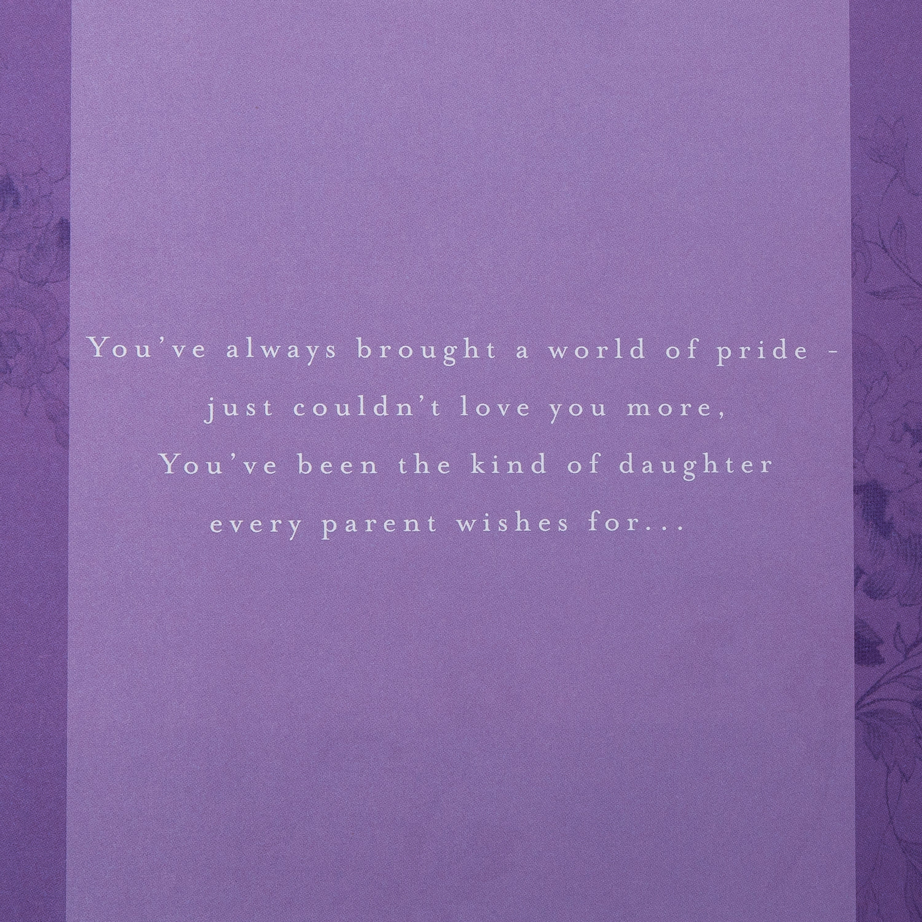 Birthday Card for Daughter - Blue Traditional Floral Design with Heartfelt Verse - Image 3