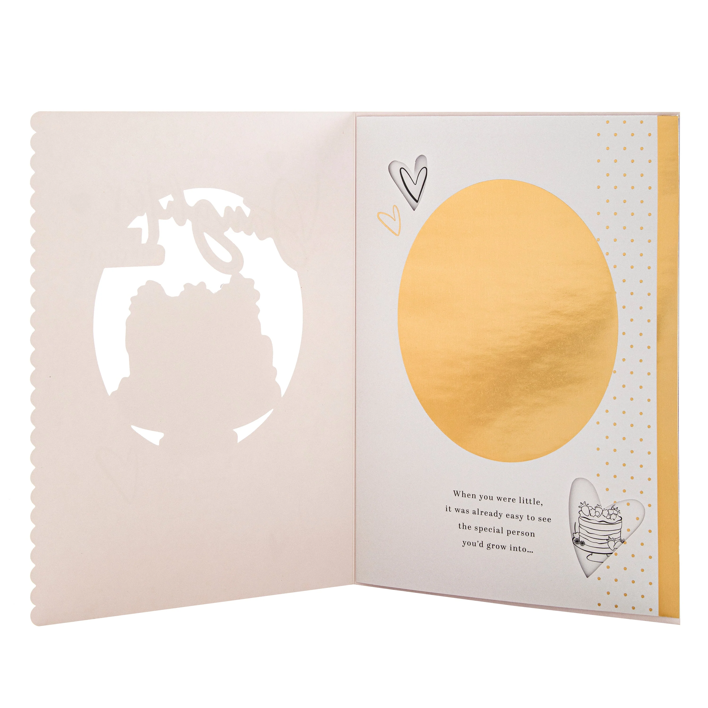 Birthday Card for Daughter - Cake & Heartfelt Verse Design - Image 2