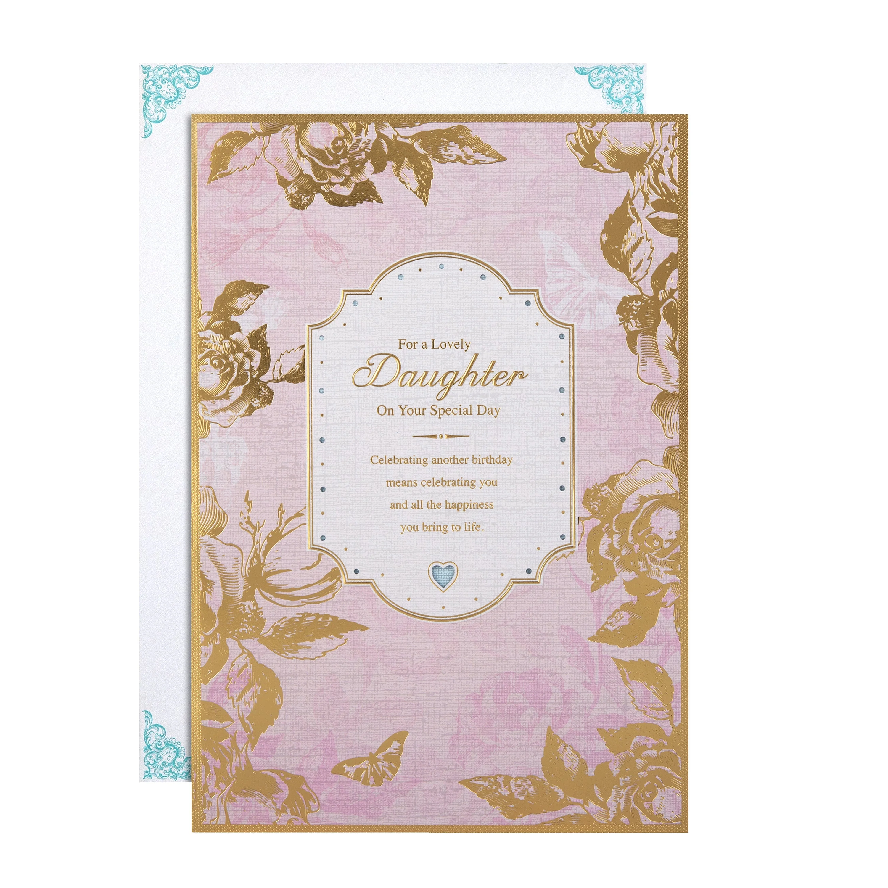 Birthday Card for Daughter - Intricate Traditional Floral Design