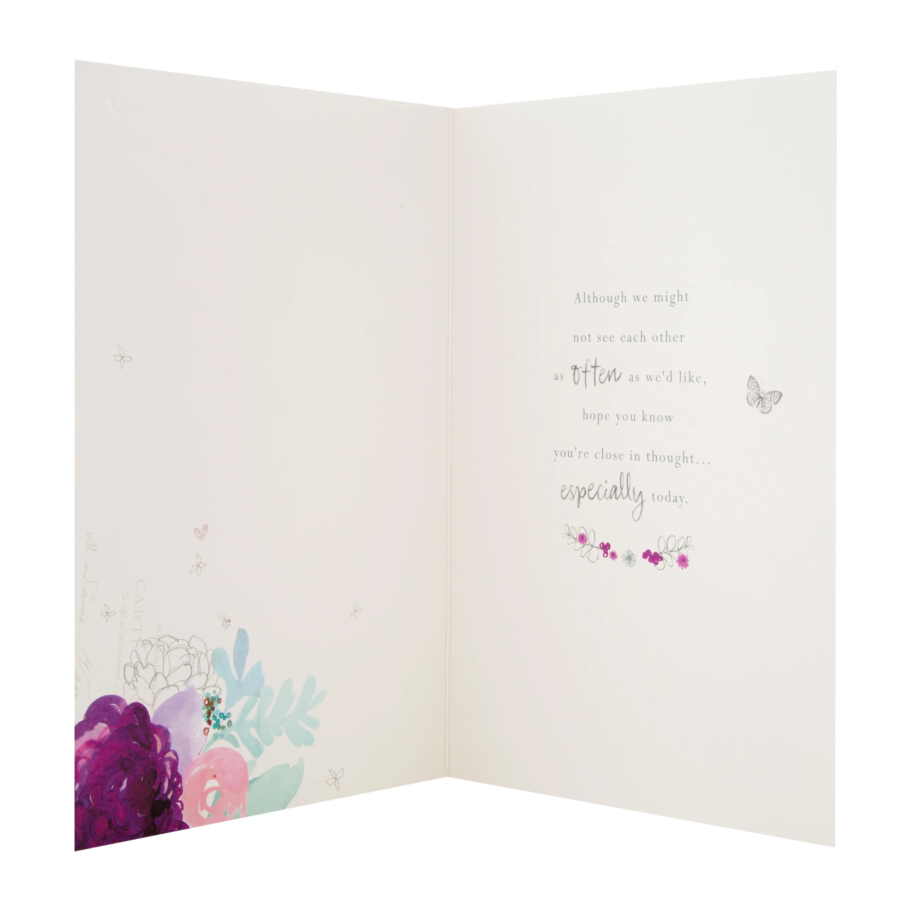 Birthday Card for Friend - Floral Design with Foil Details - Image 2