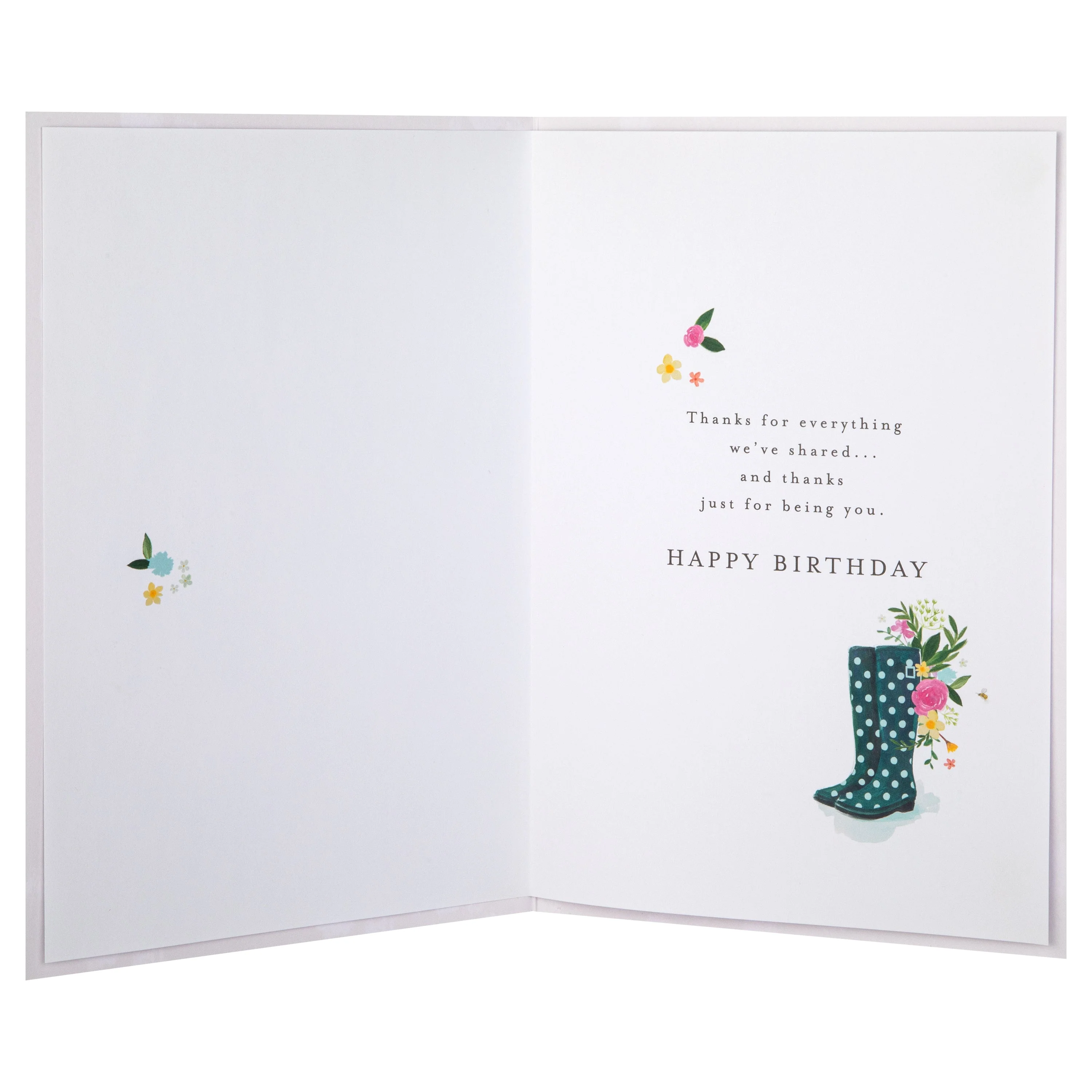 Birthday Card for Friend - Lucy Cromwell Flowers & Wellies Design - Image 2
