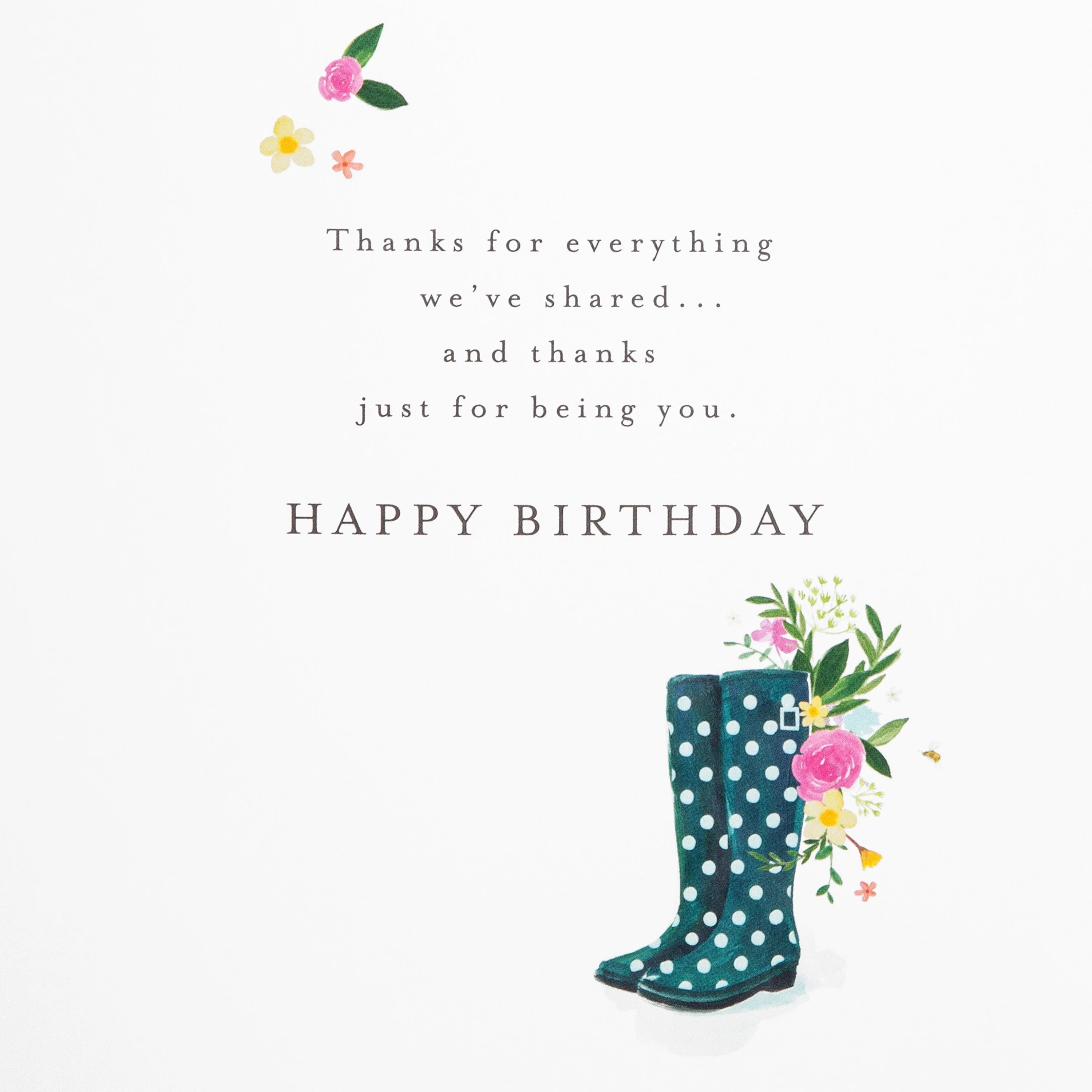 Birthday Card for Friend - Lucy Cromwell Flowers & Wellies Design - Image 3