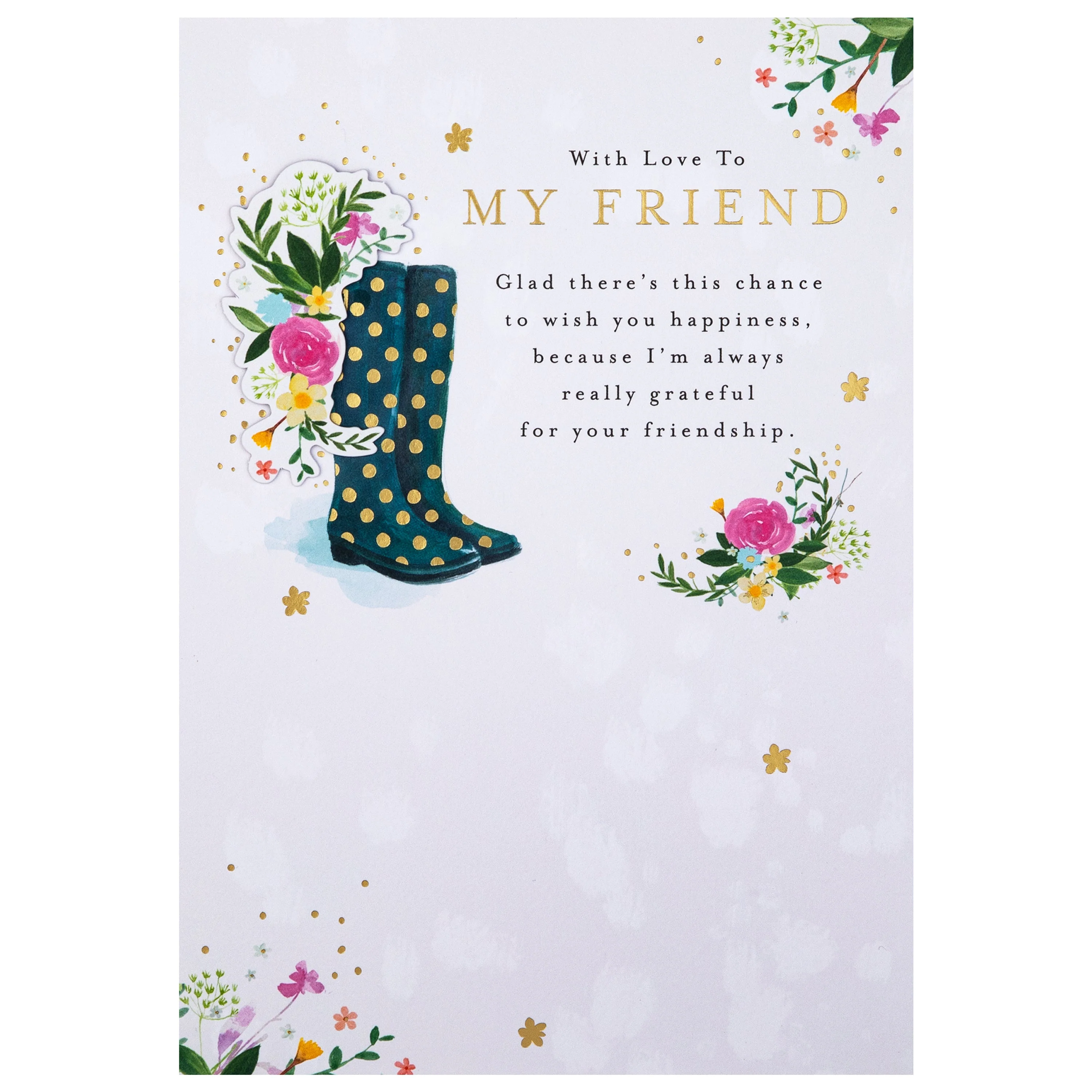 Birthday Card for Friend - Lucy Cromwell Flowers & Wellies Design - Image 5