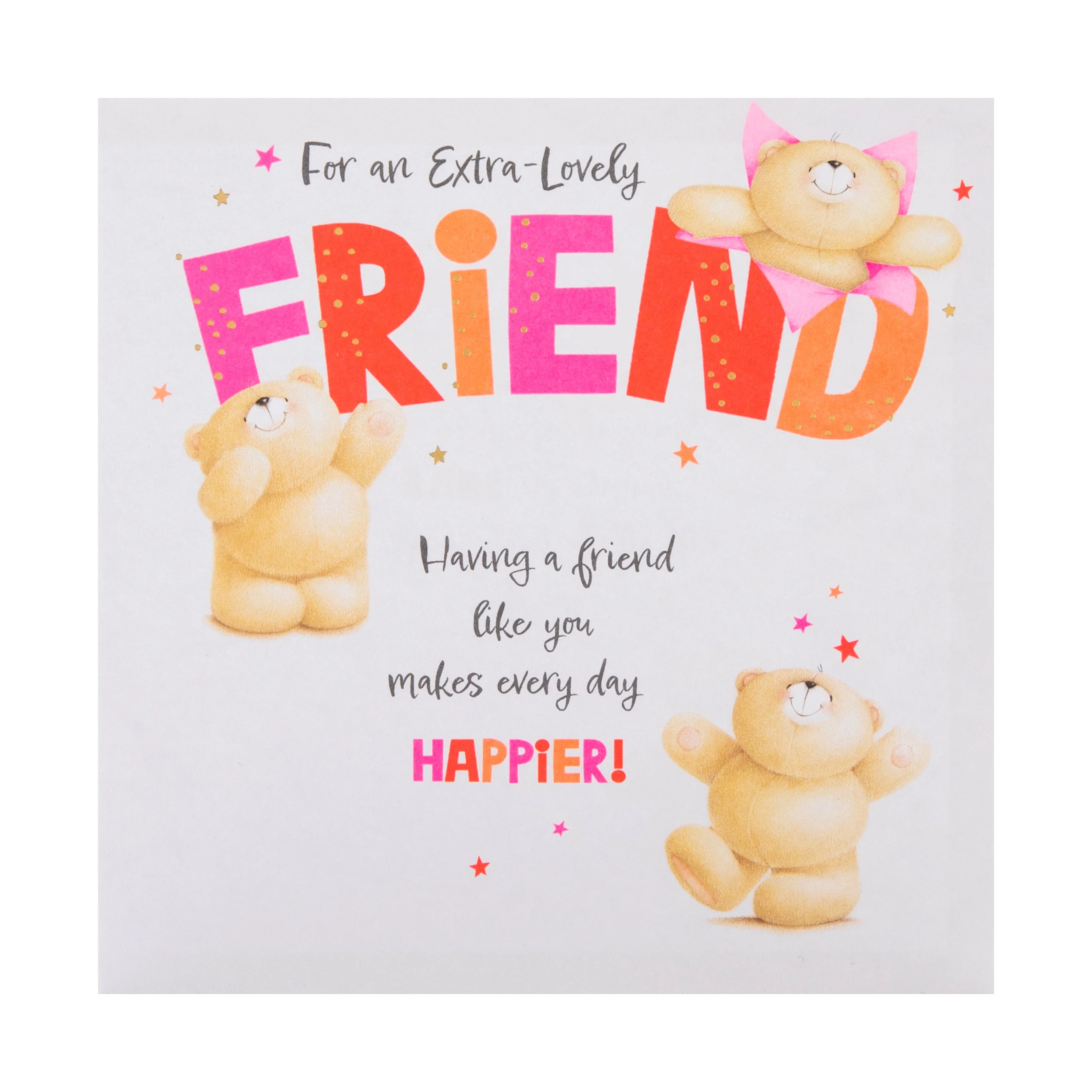Birthday Card for Friend - Pink Forever Friends & Stars Design - Image 5