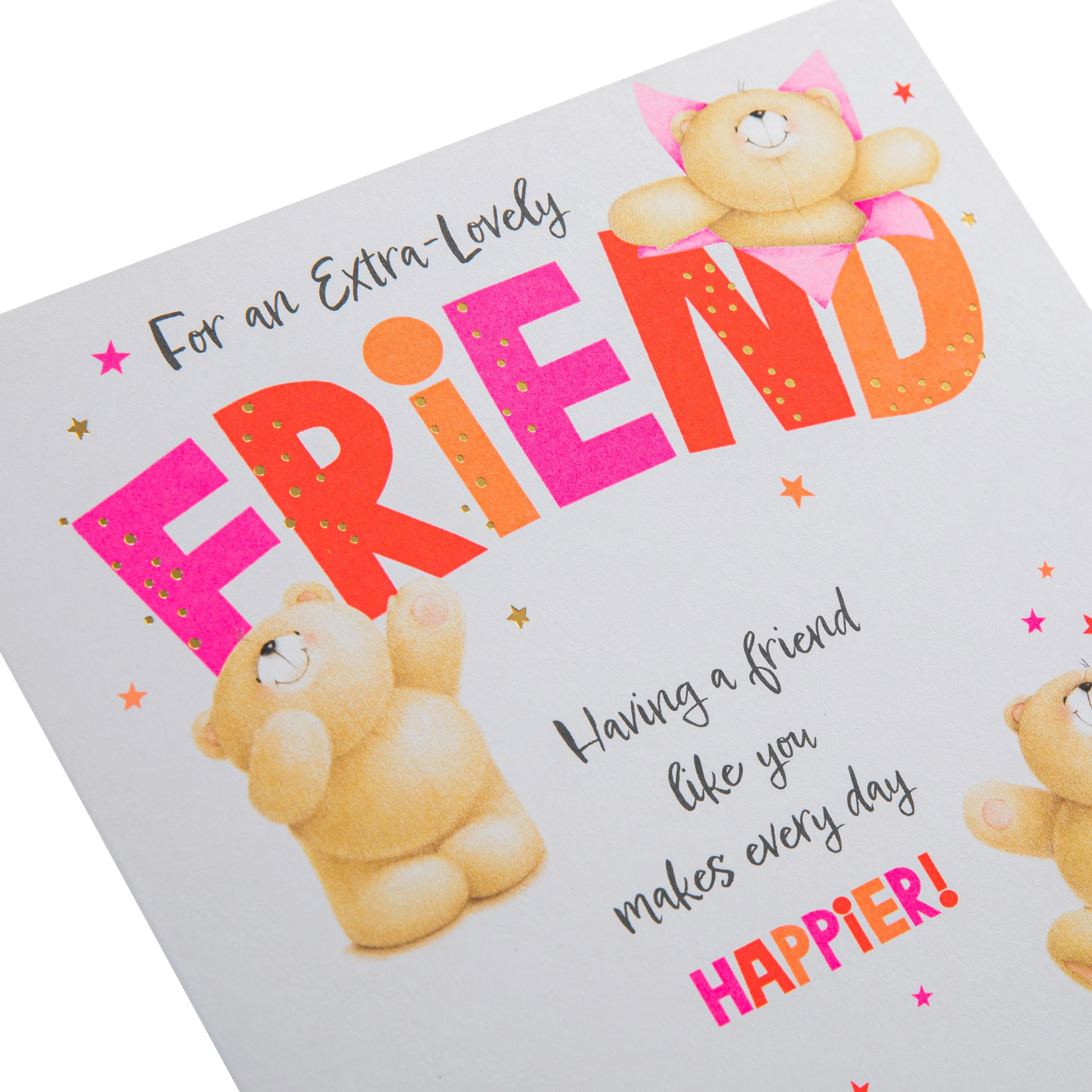 Birthday Card for Friend - Pink Forever Friends & Stars Design - Image 6