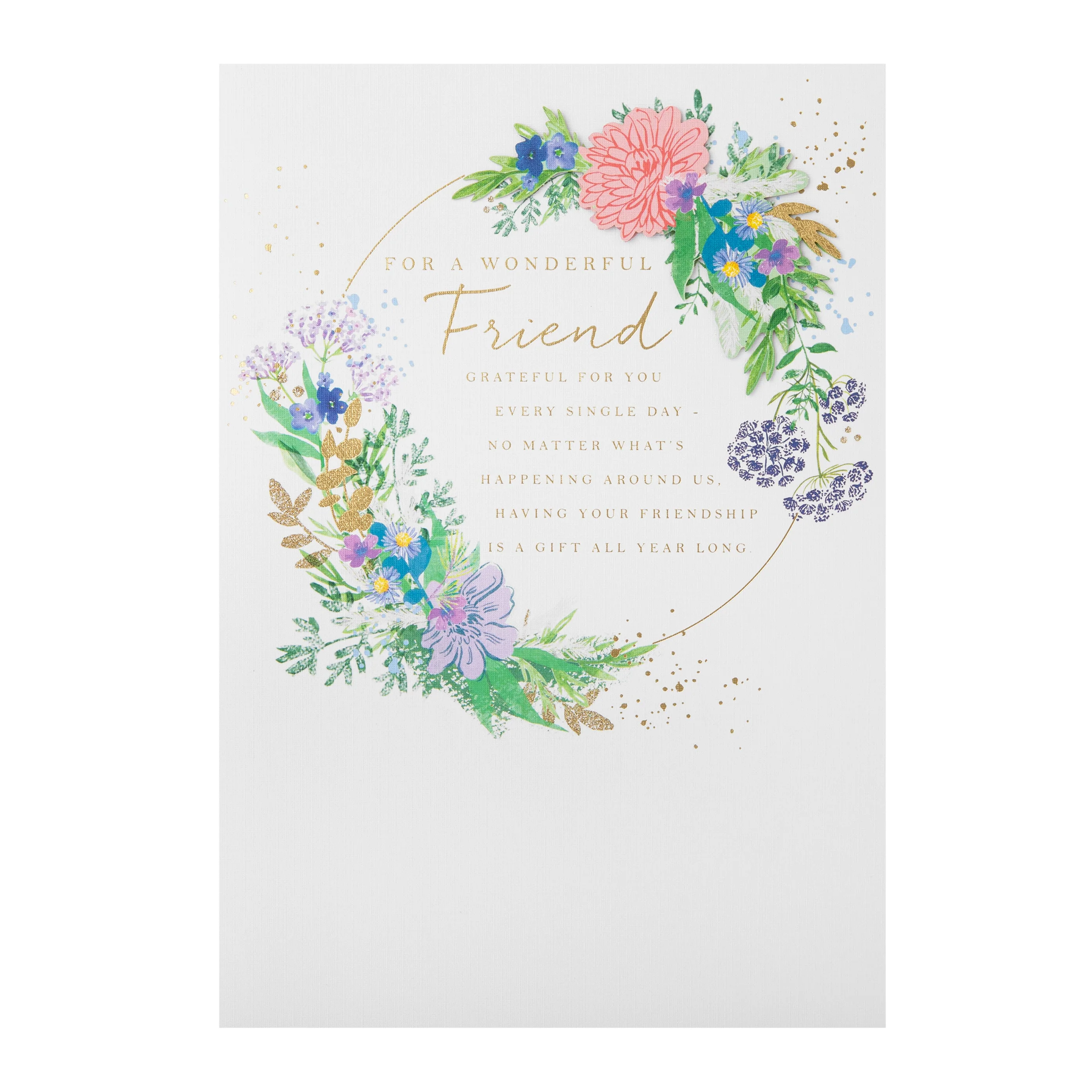 Birthday Card for Friend - Traditional Floral Design with Heartfelt Verse - Image 5