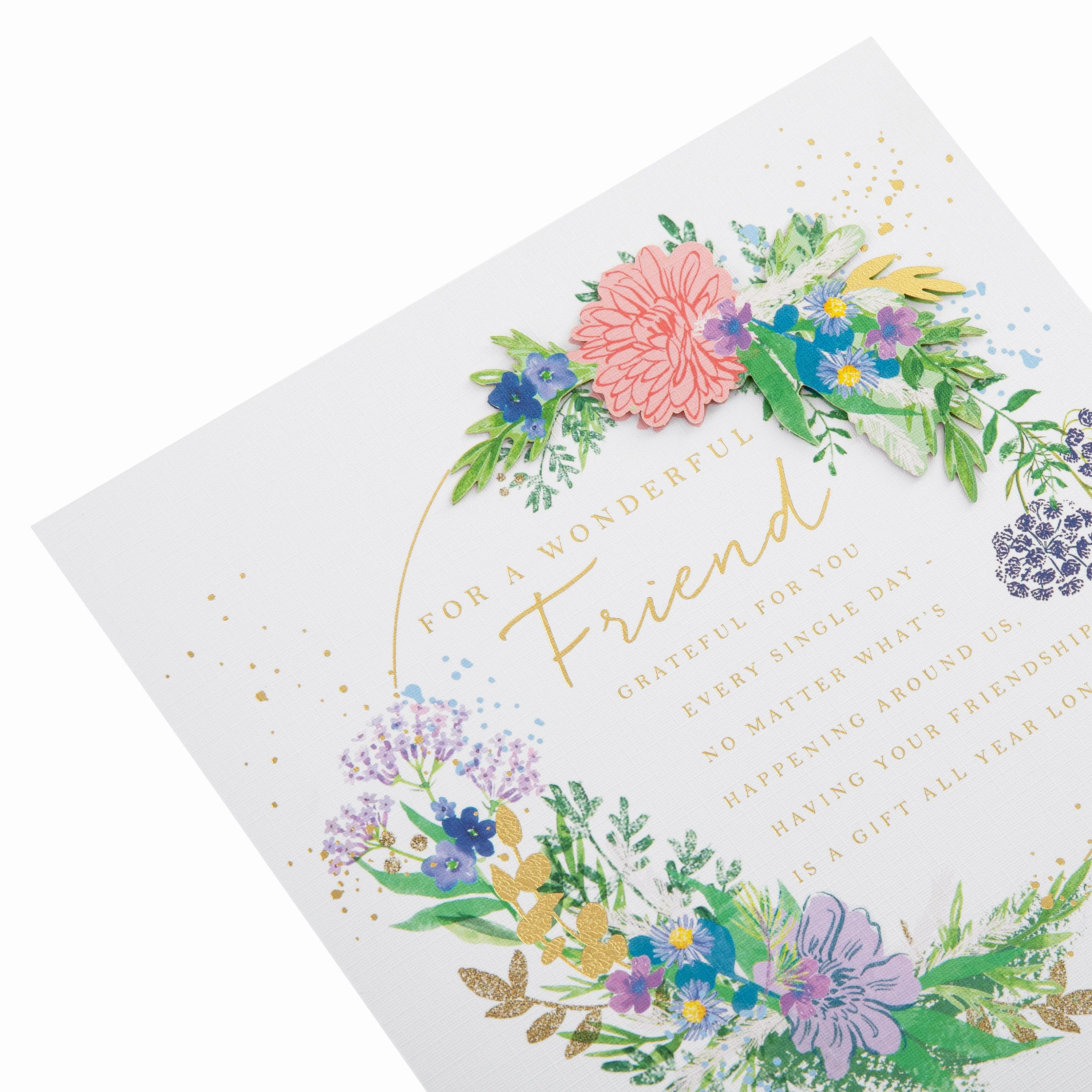 Birthday Card for Friend - Traditional Floral Design with Heartfelt Verse - Image 6