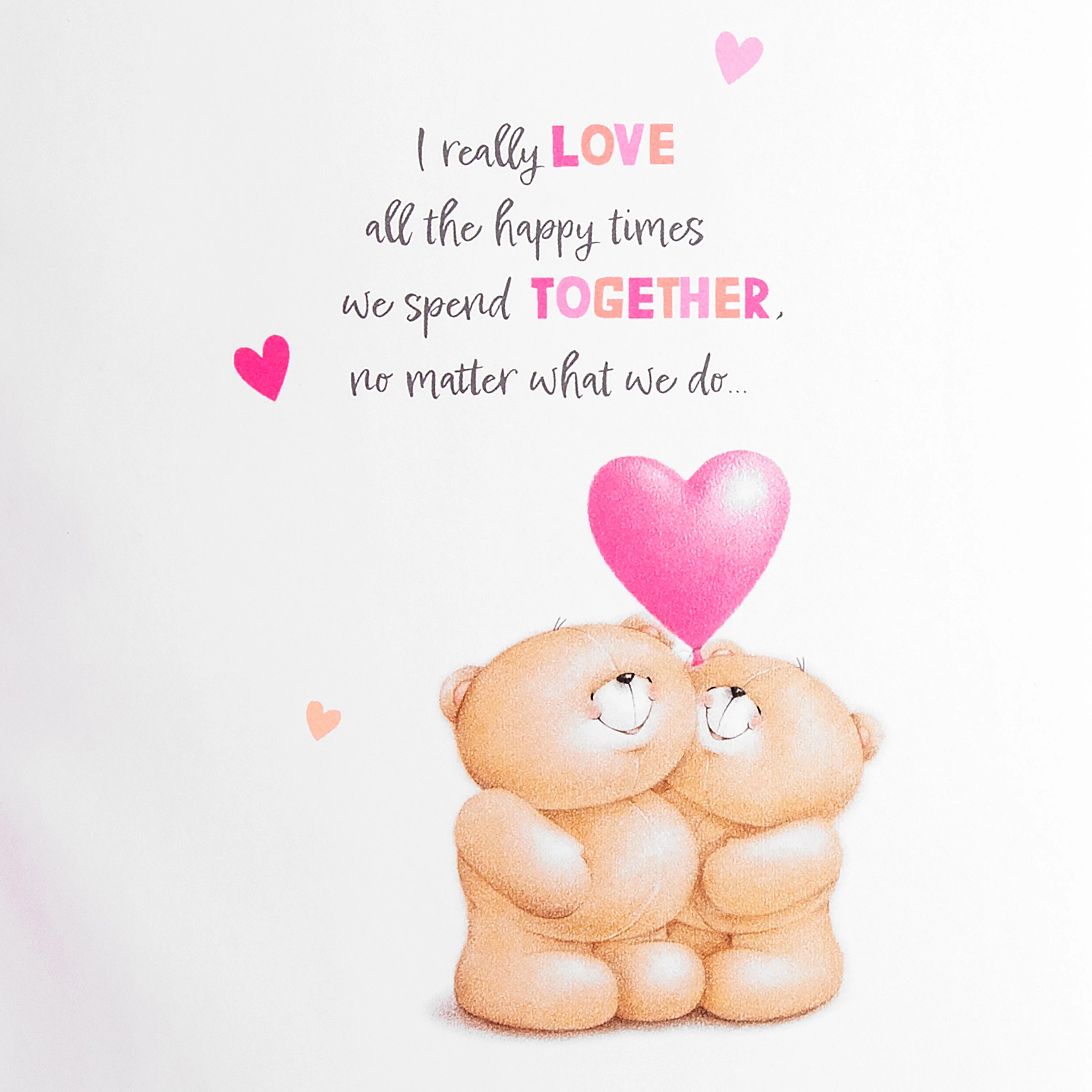 Birthday Card for Girlfriend - Cute Forever Friends with Hearts Design - Image 4