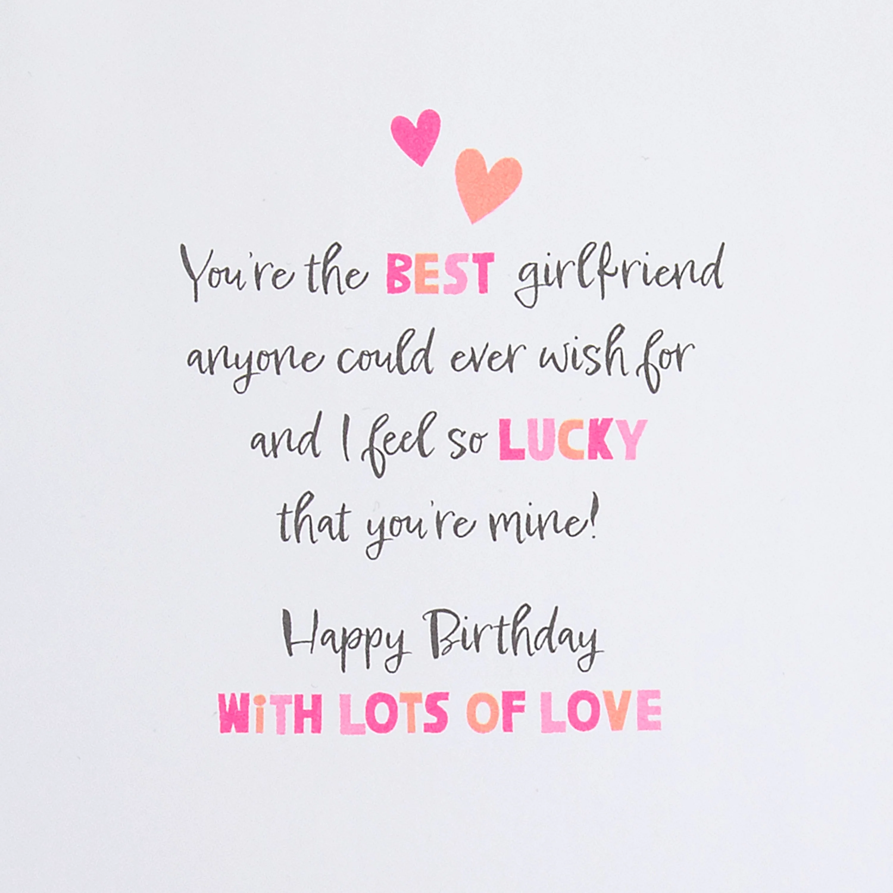 Birthday Card for Girlfriend - Cute Forever Friends with Hearts Design - Image 5