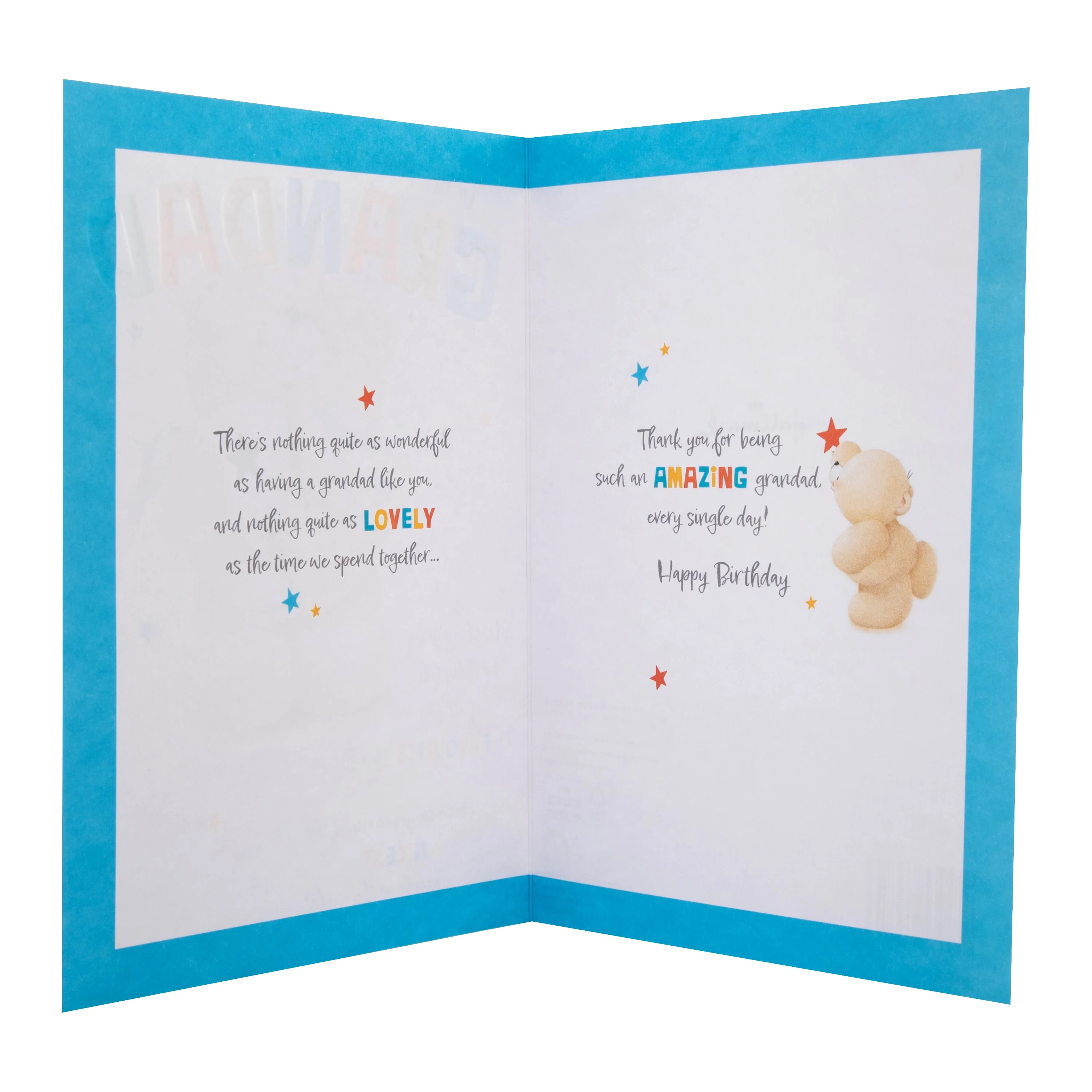 Birthday Card for Grandad - Forever Friends Bear with Trophy Design - Image 2