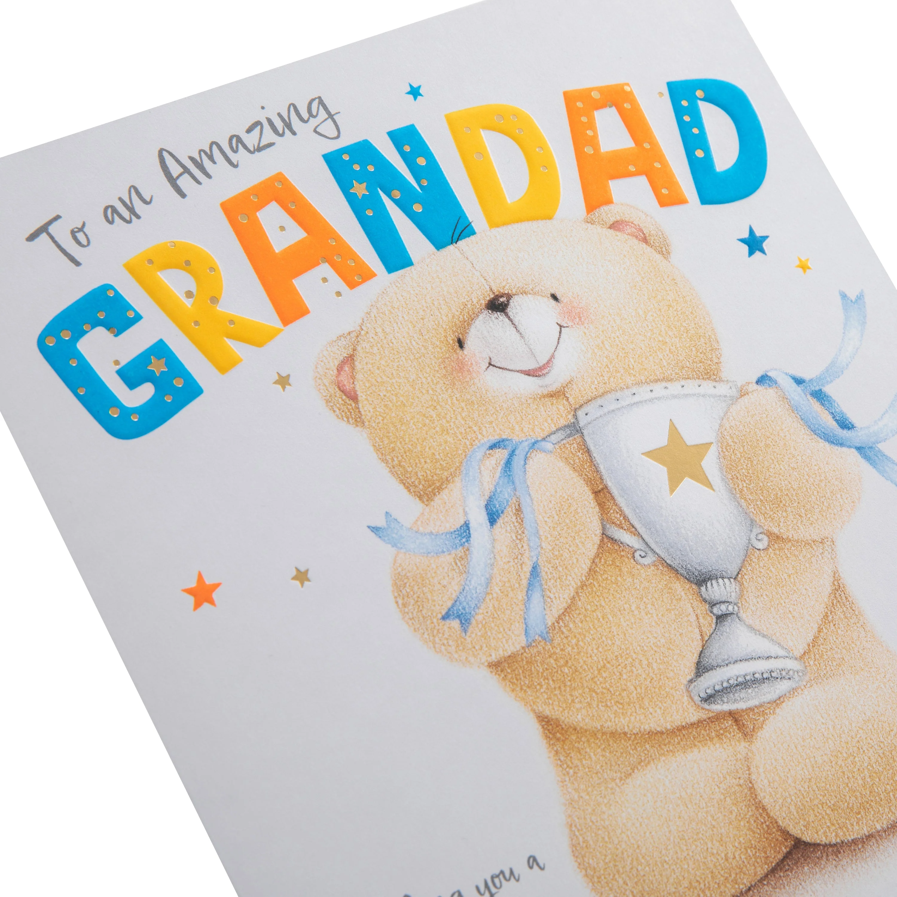 Birthday Card for Grandad - Forever Friends Bear with Trophy Design - Image 6