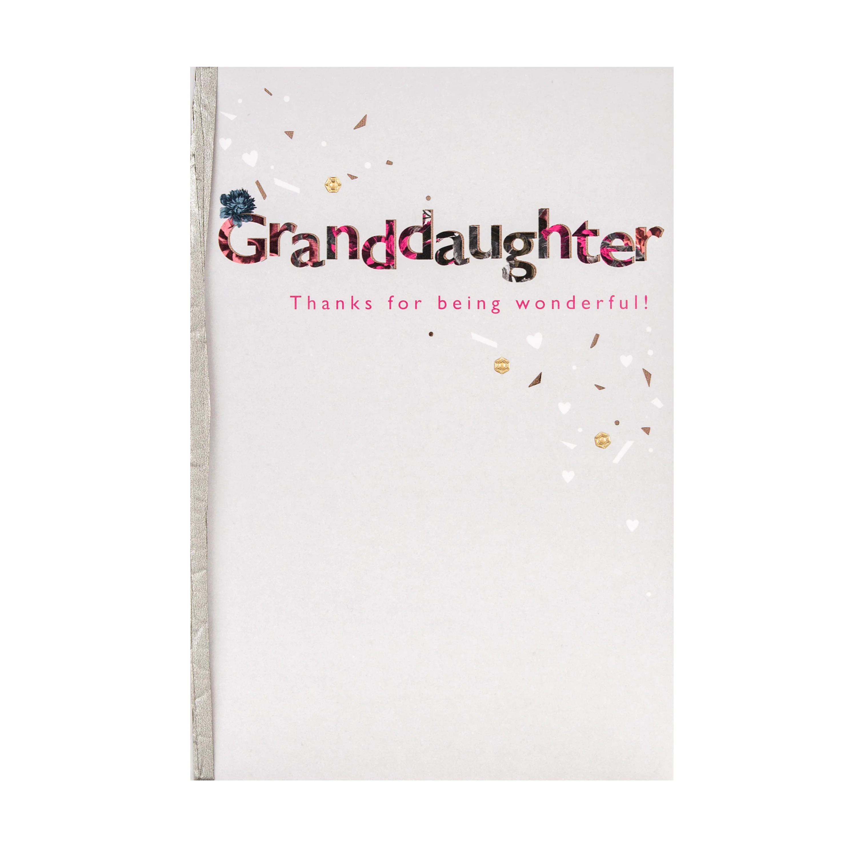 Birthday Card for Granddaughter - Contemporary Text Design - Image 3