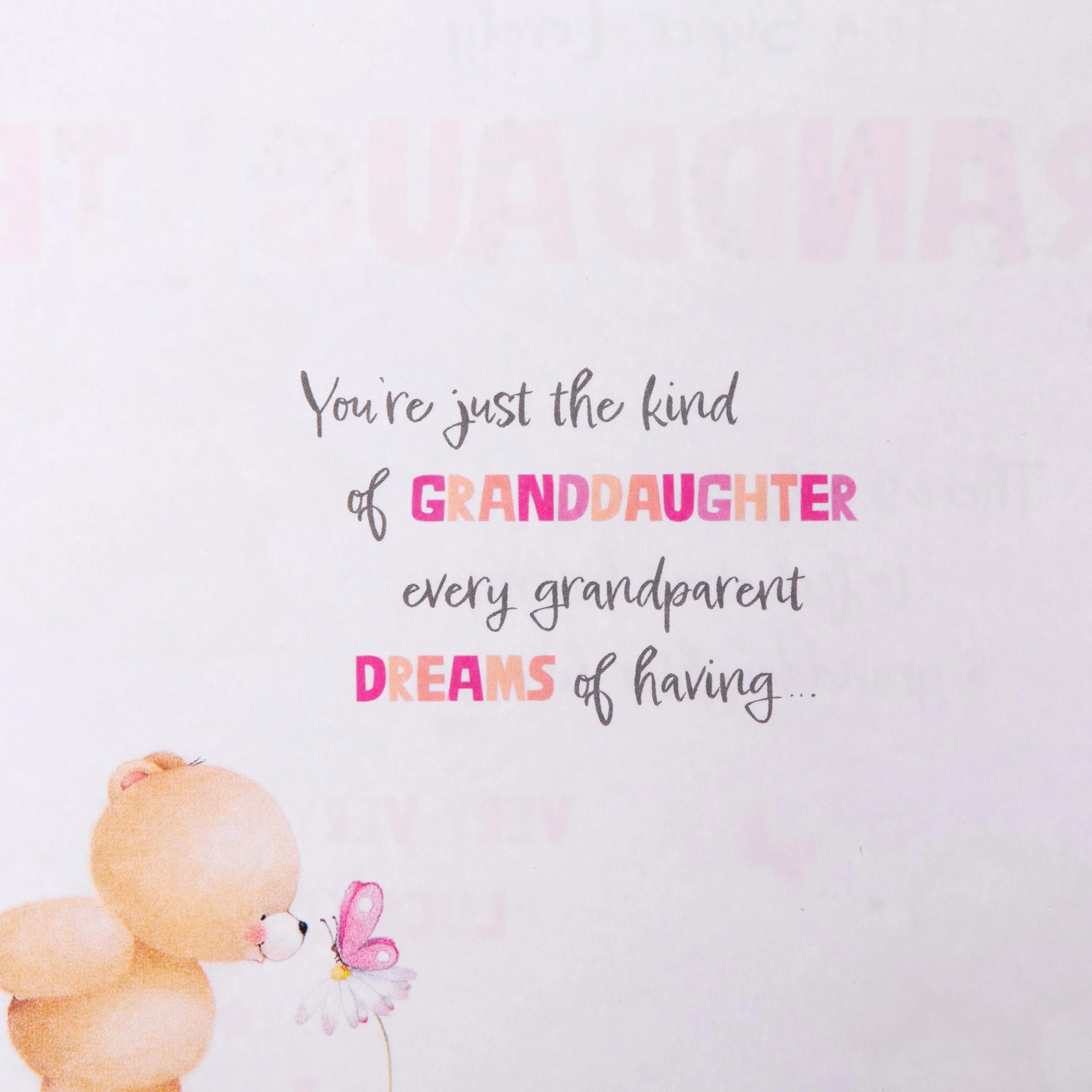 Birthday Card for Granddaughter - Forever Friends Bears Balloons Design - Image 3