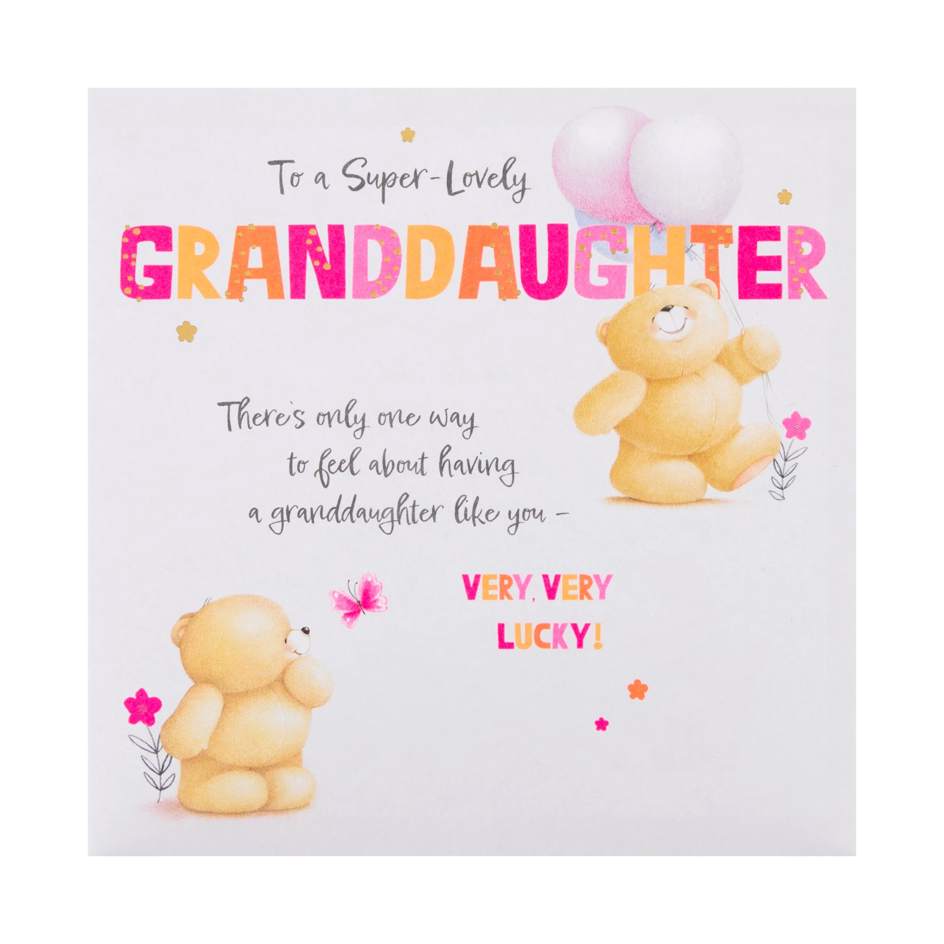 Birthday Card for Granddaughter - Forever Friends Bears Balloons Design - Image 5