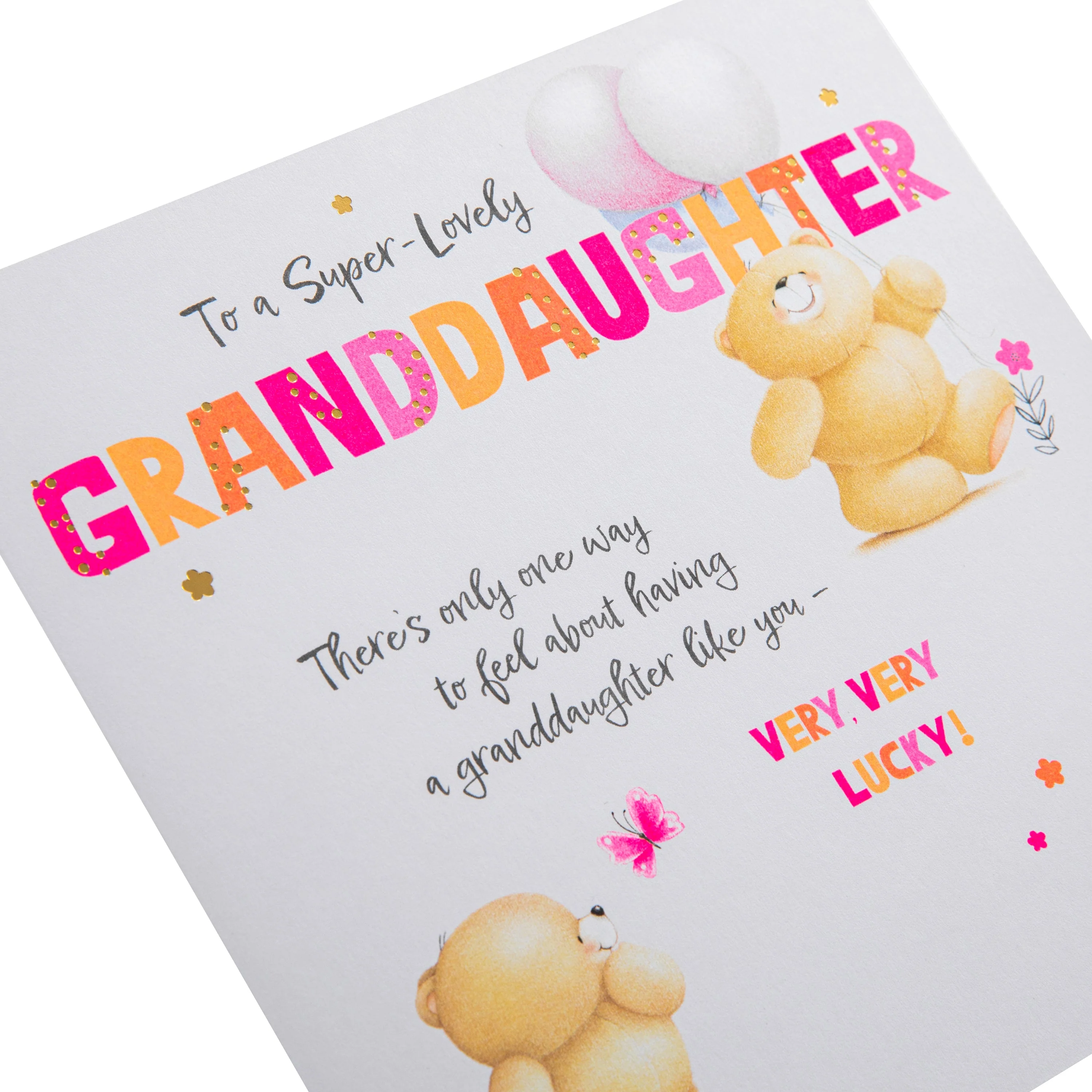Birthday Card for Granddaughter - Forever Friends Bears Balloons Design - Image 6