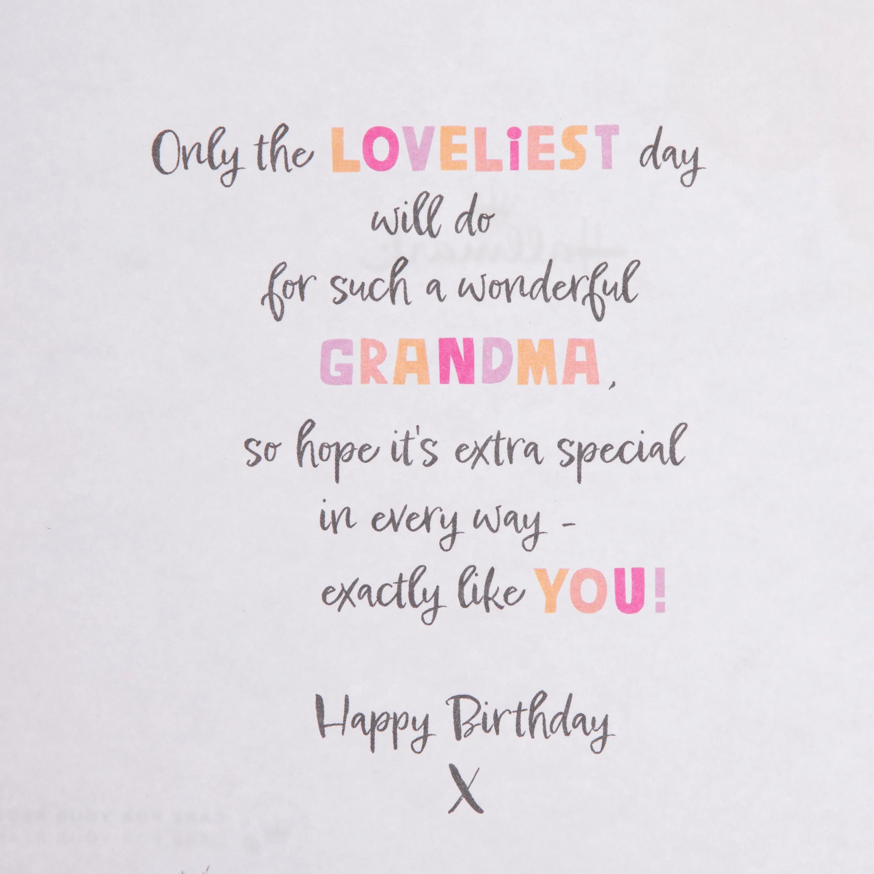 Birthday Card for Grandma - Pink Forever Friends Flowers Design - Image 3