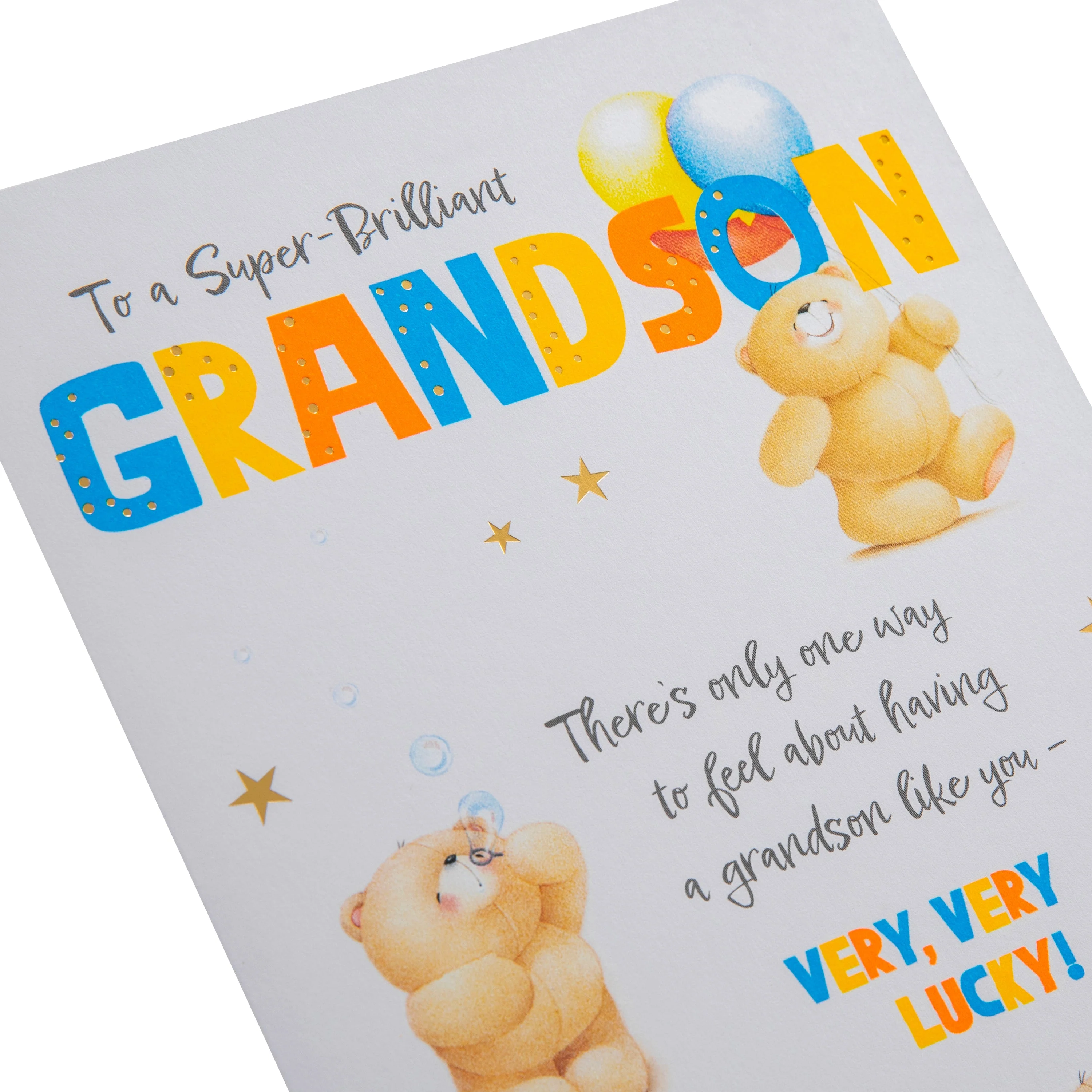 Birthday Card for Grandson - Forever Friends Bears with Football Design - Image 6