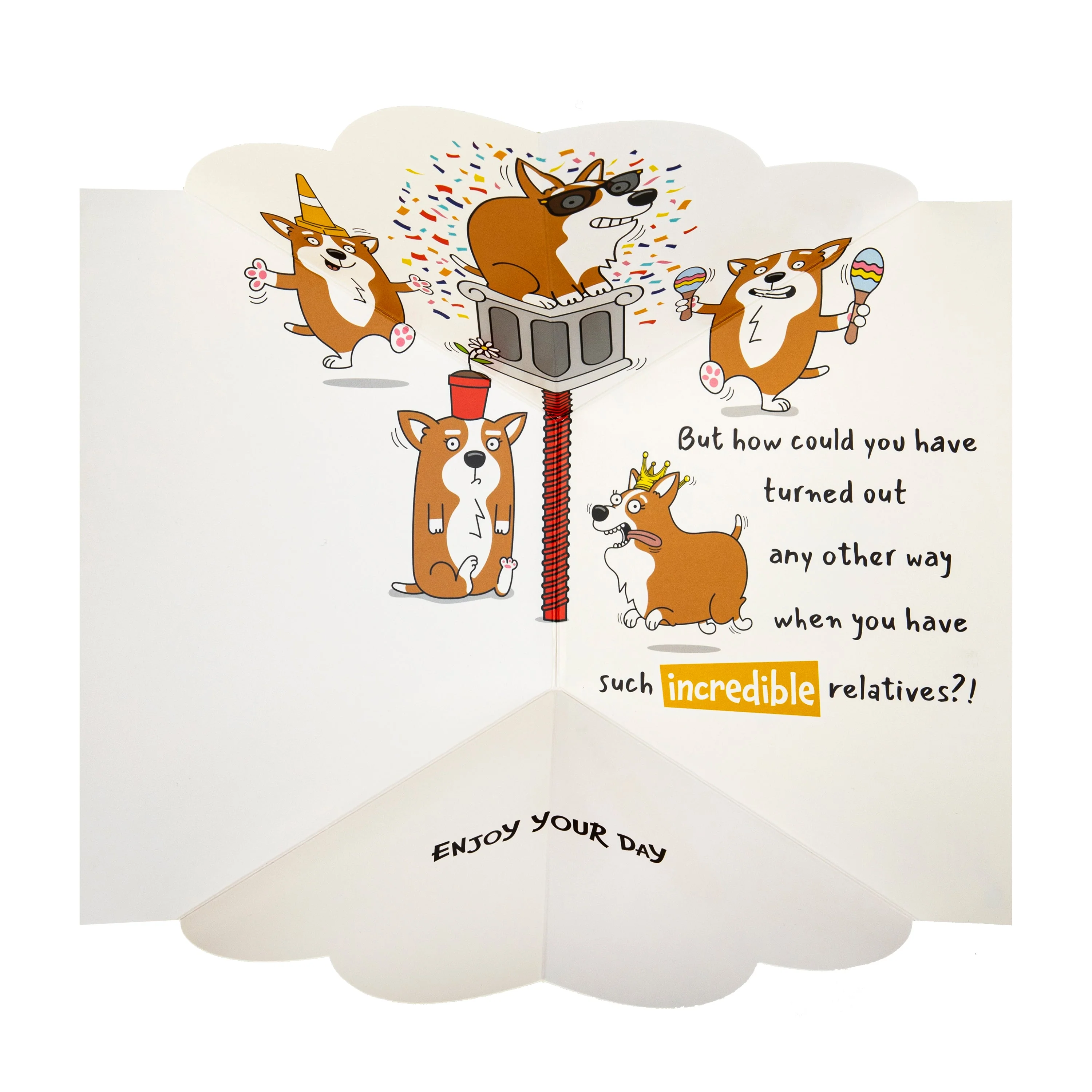 Birthday Card for Grandson - Funny Pop-Up Dog & Sunglasses Design - Image 2