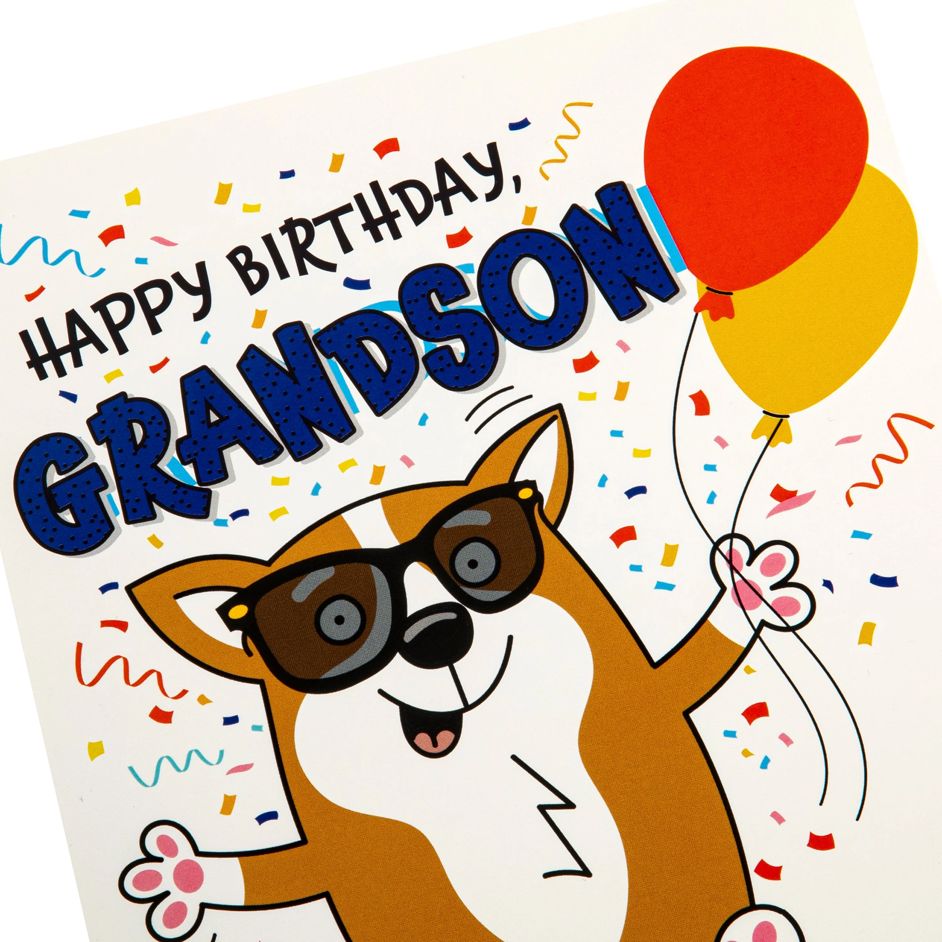 Birthday Card for Grandson - Funny Pop-Up Dog & Sunglasses Design - Image 5