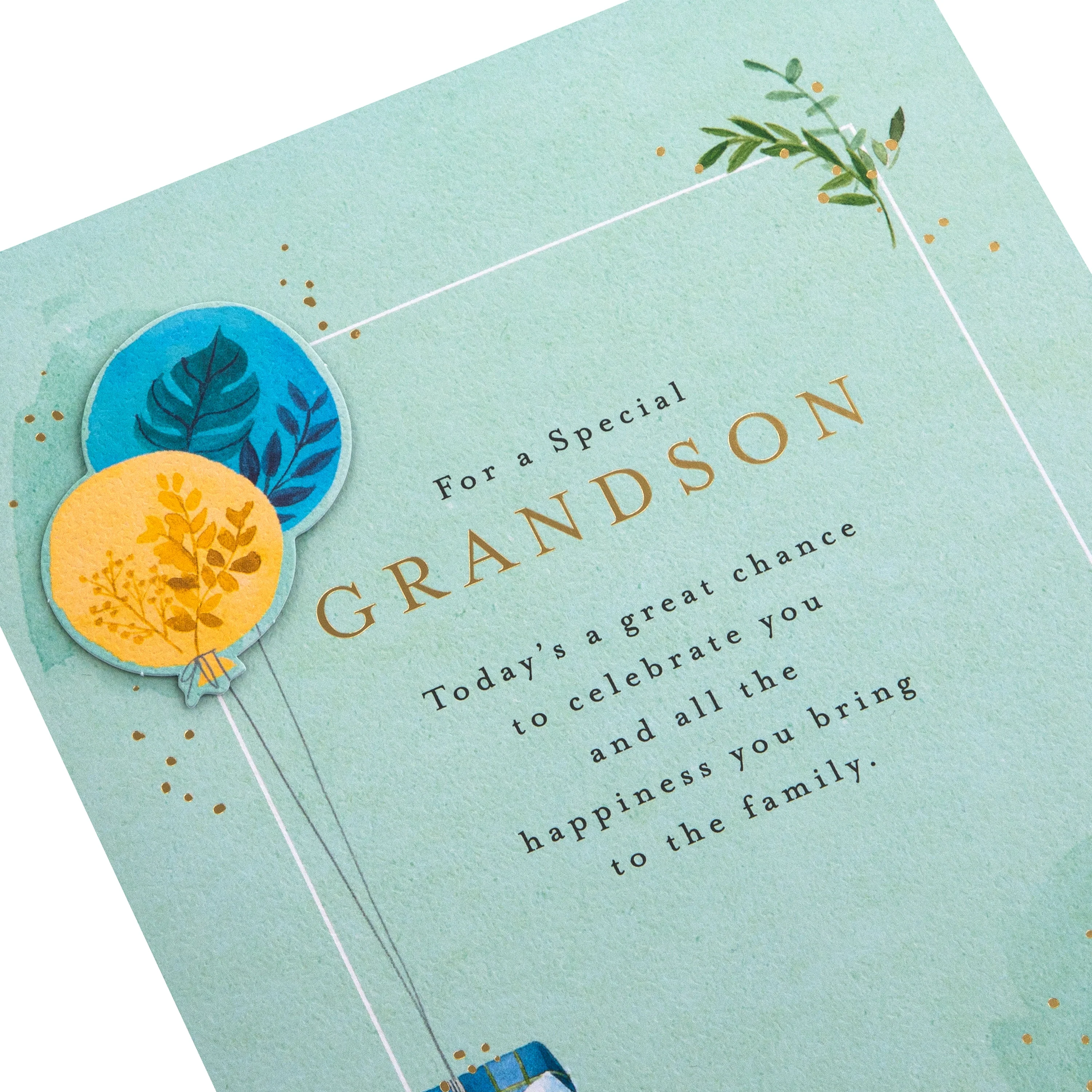 Birthday Card for Grandson - Lucy Cromwell Cake, Gifts & Balloons Design - Image 4