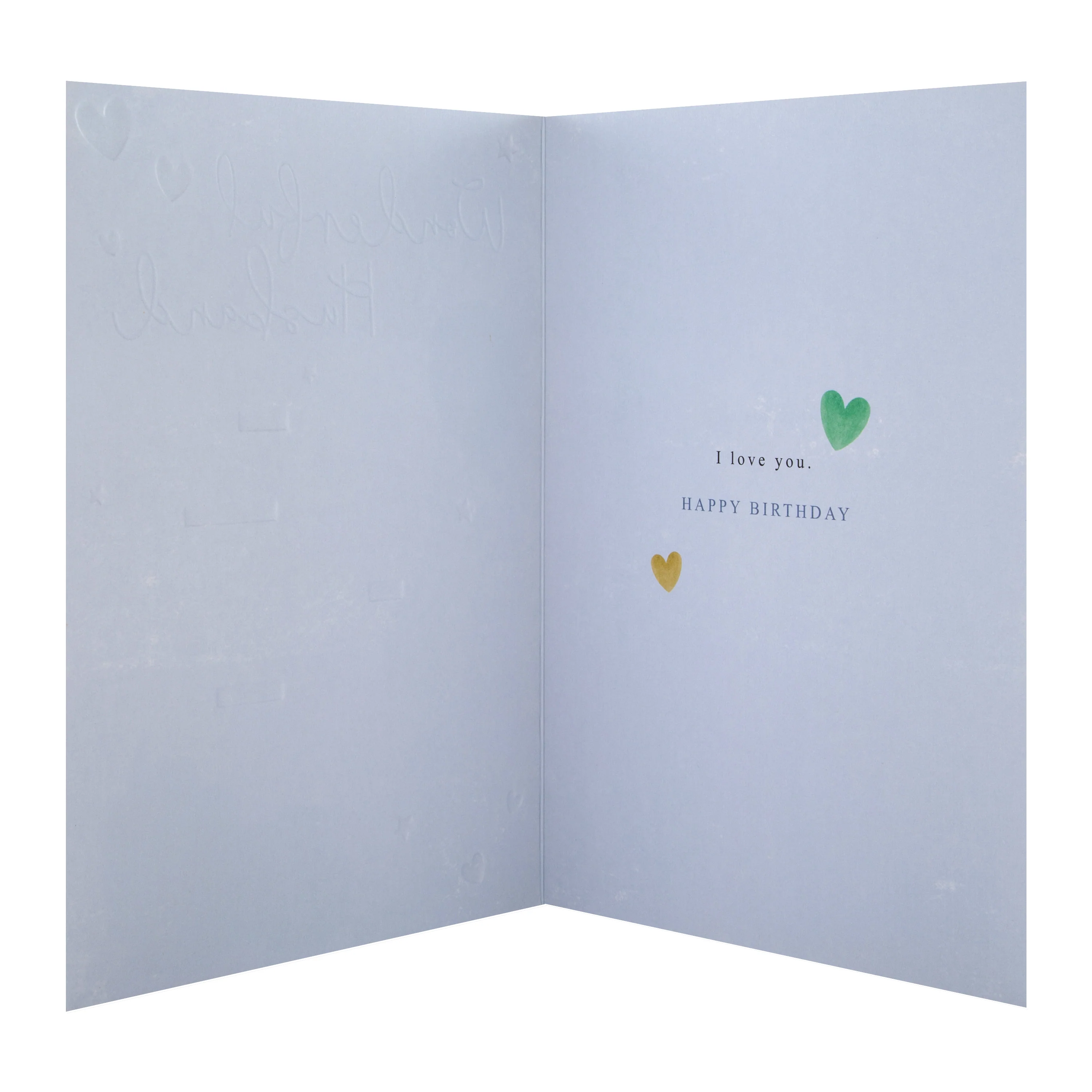 Birthday Card for Husband - Blue Balloons & Gifts Design - Image 2