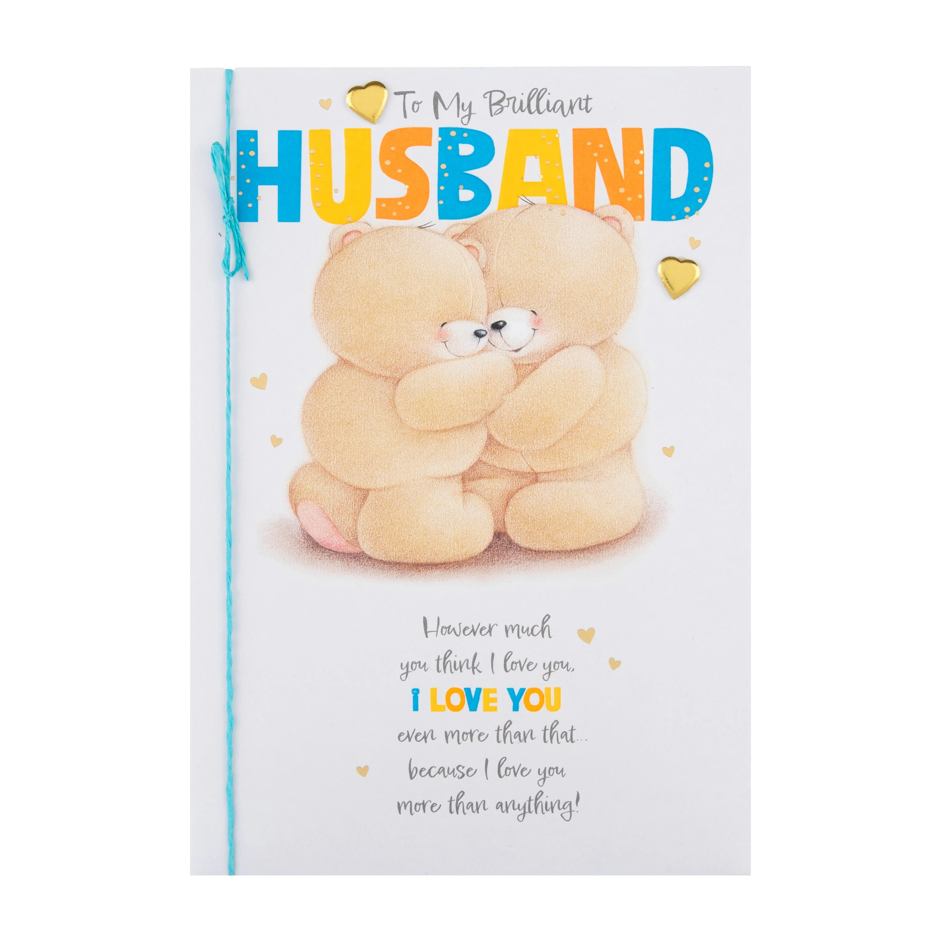 Birthday Card for Husband - Forever Friends Bears Hugs Design - Image 5