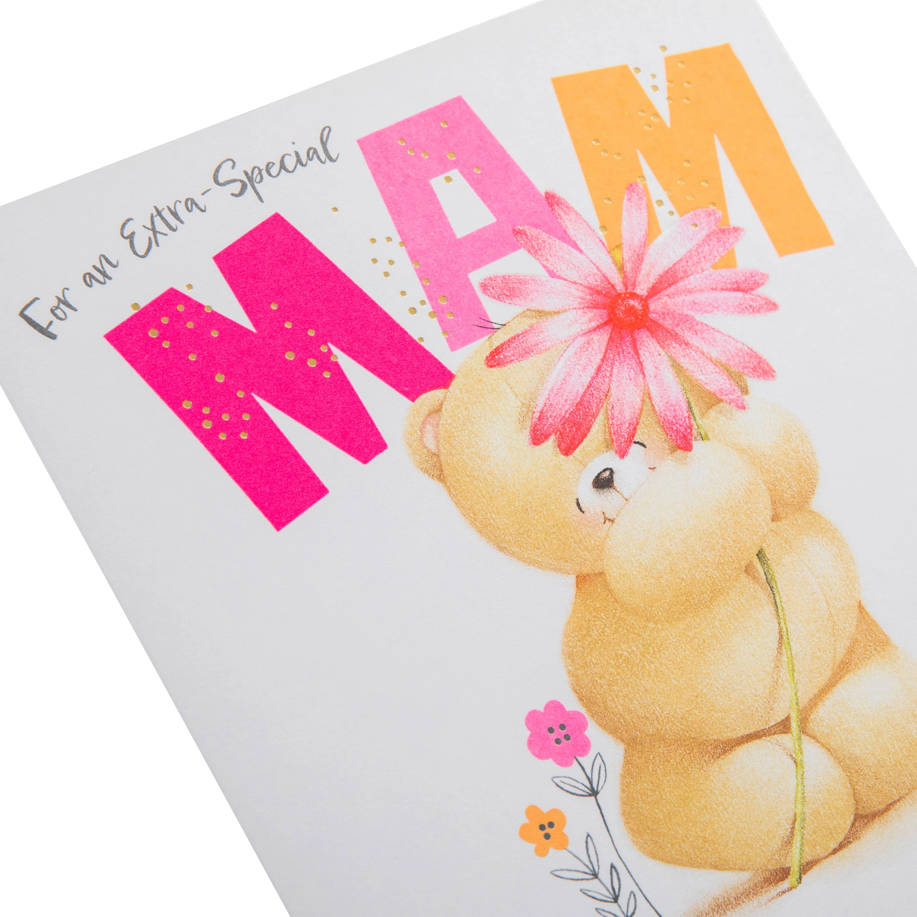 Birthday Card for Mam - Forever Friends Bear Flower Design - Image 6