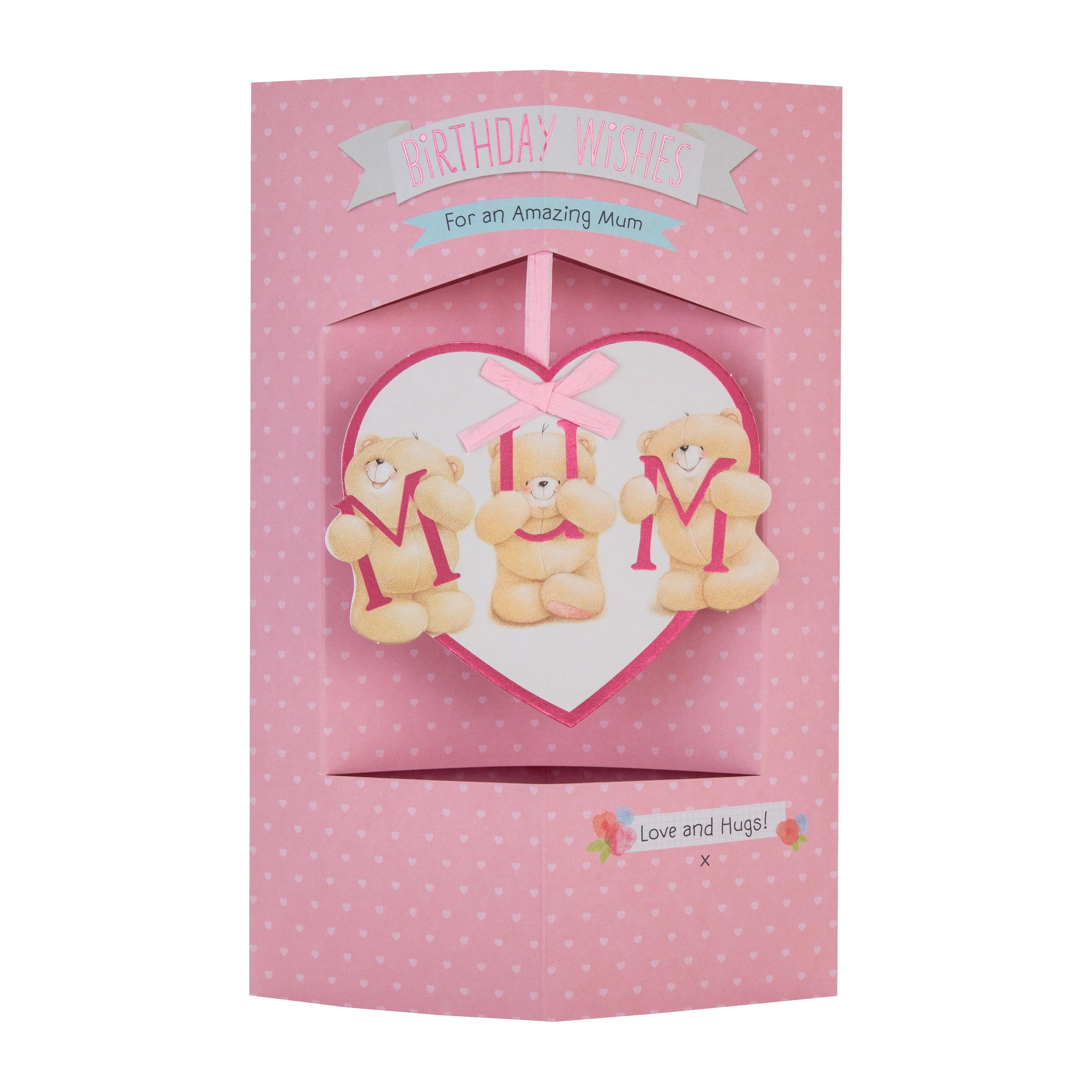 Birthday Card for Mum - 3D Forever Friends Heart Design - Image 3
