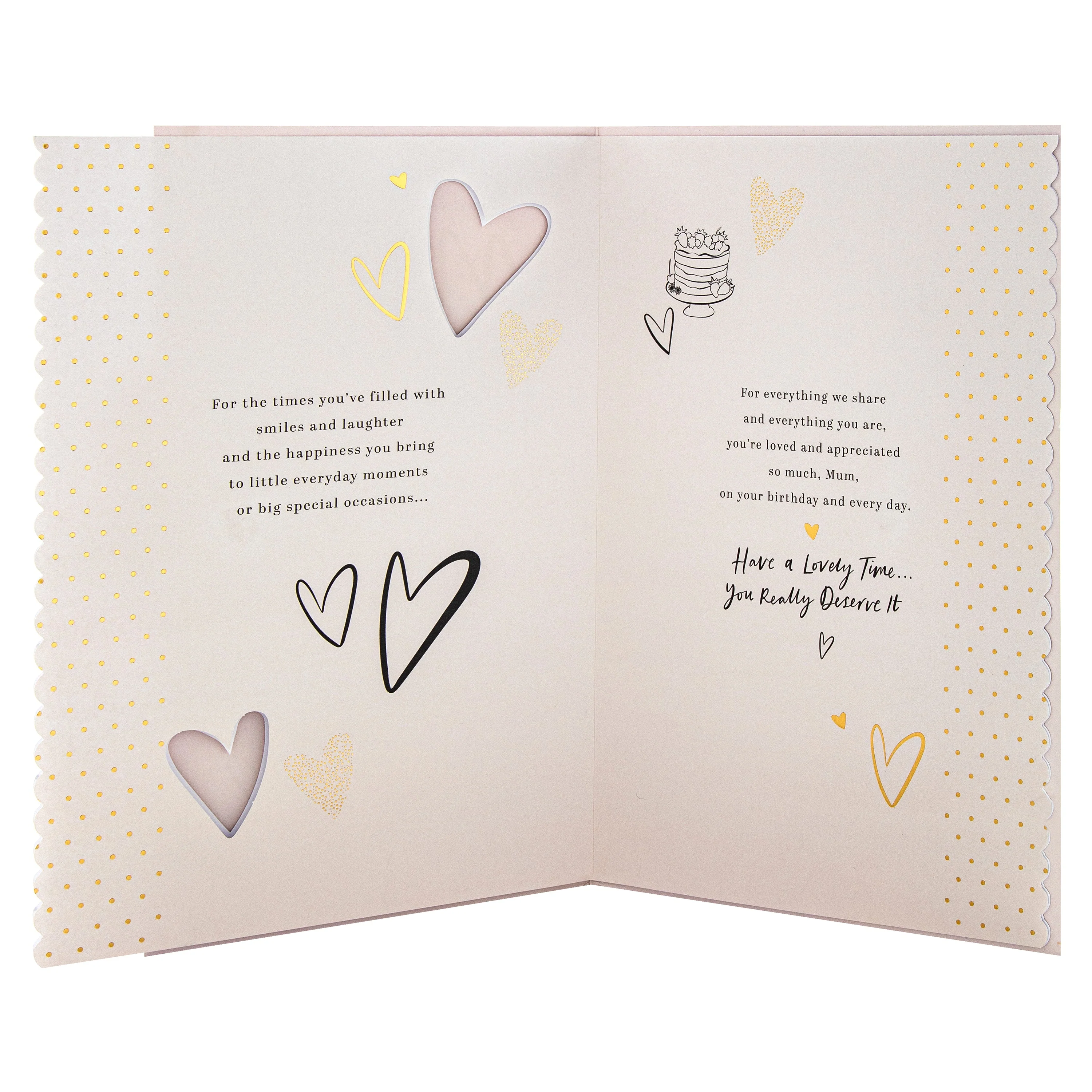 Birthday Card for Mum - Cake Design & Heartfelt Verse - Image 3